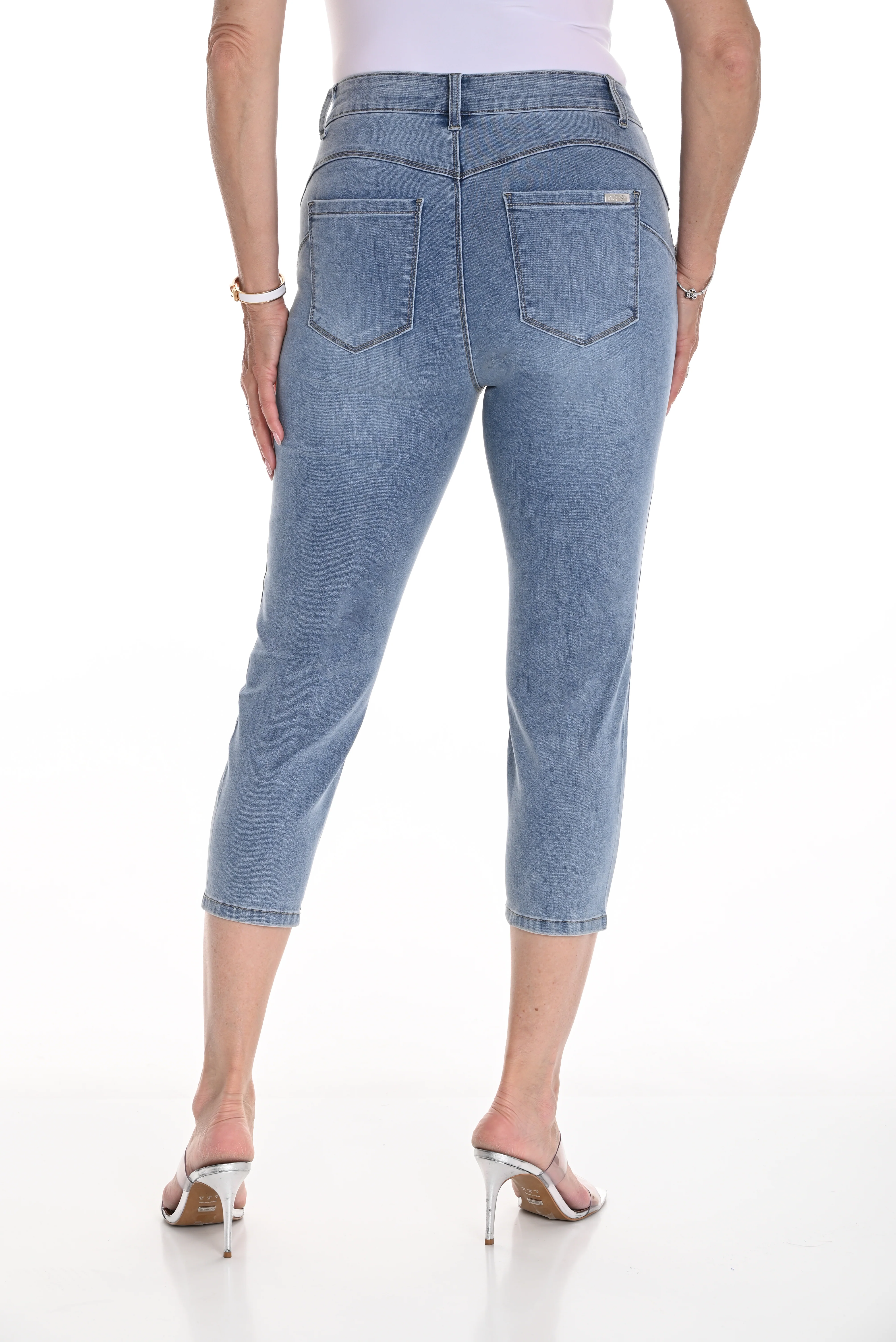 Frank Lyman -256823U-305-Woven Denim Pant-Blue - Image 2