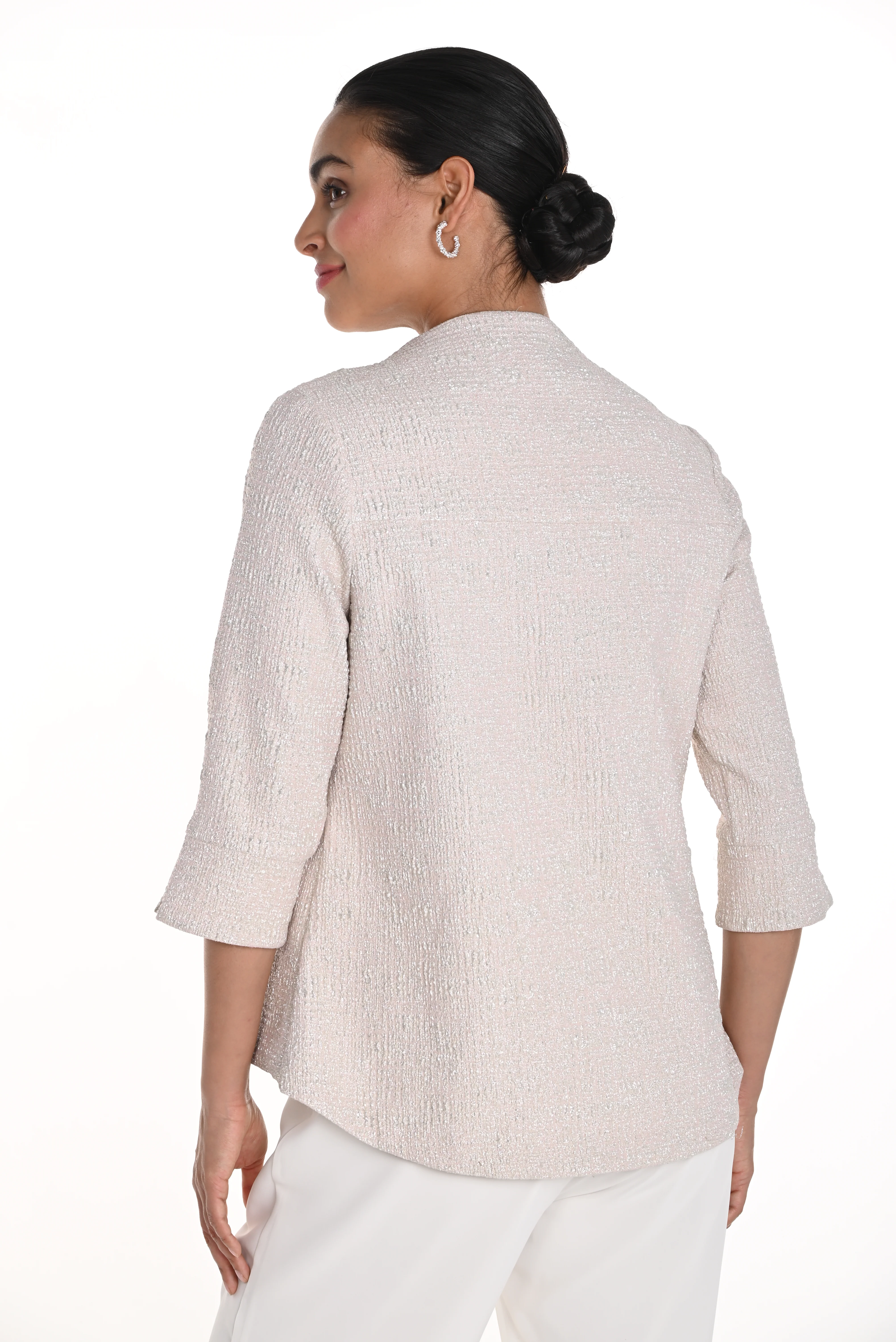 Frank Lyman -258185-848-Woven Jacket-Pink/Gold - Image 3
