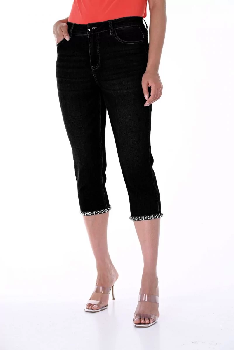 Frank Lyman -246271U-Woven Denim Pant-Black - Image 2