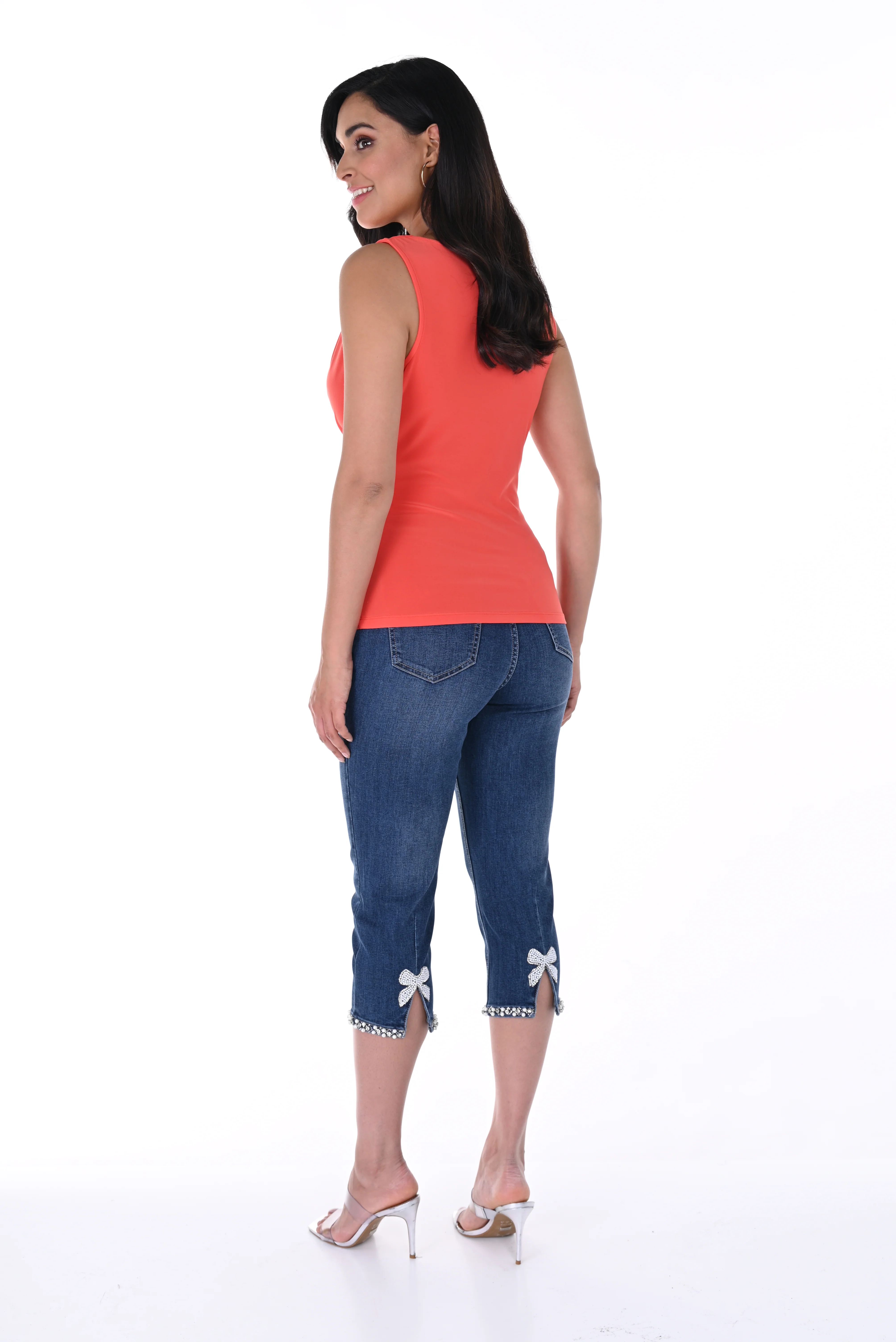 Frank Lyman -246271U-Woven Denim Pant-Blue - Image 2