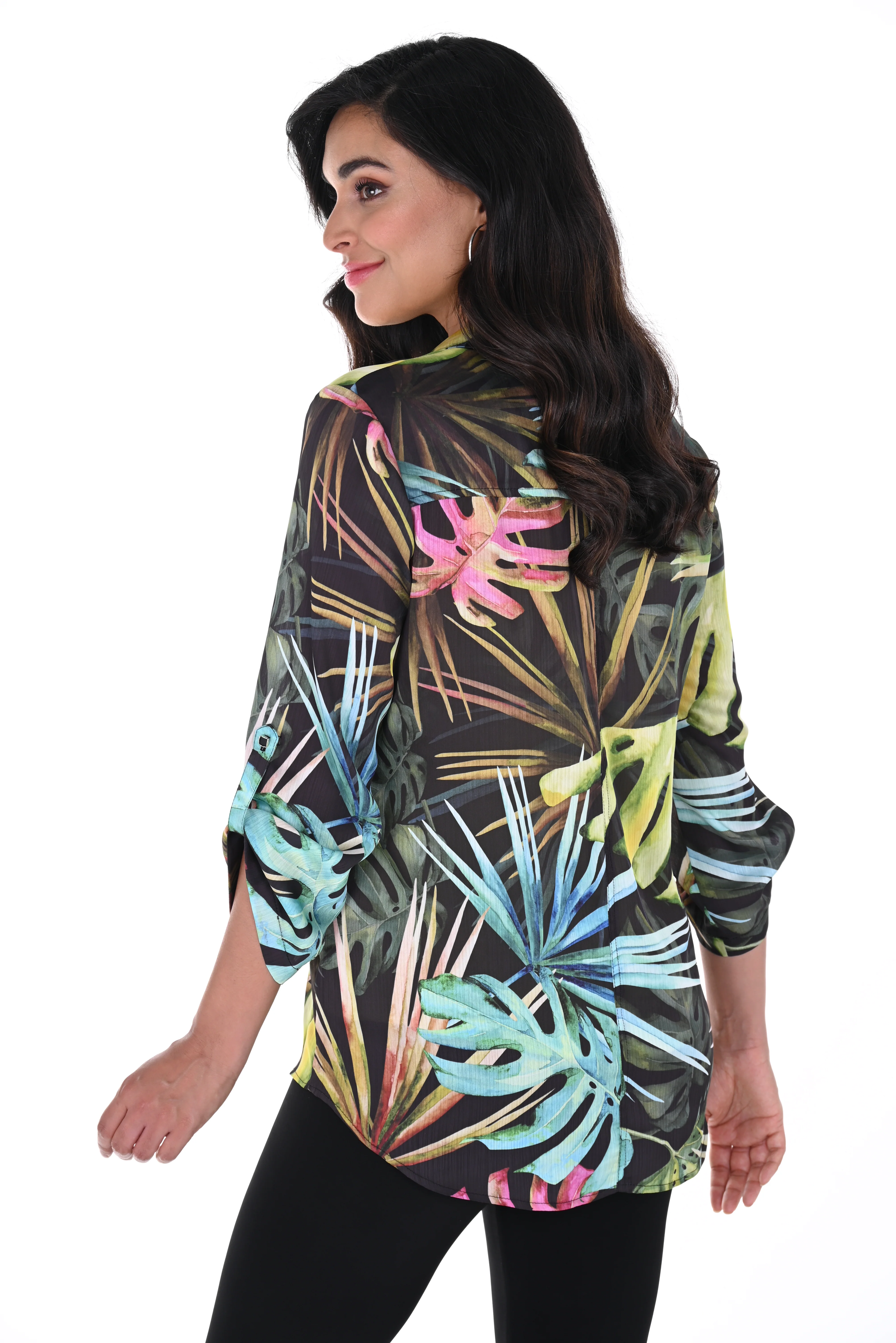 Frank Lyman -246469-Woven Blouse-Black/Multi - Image 2