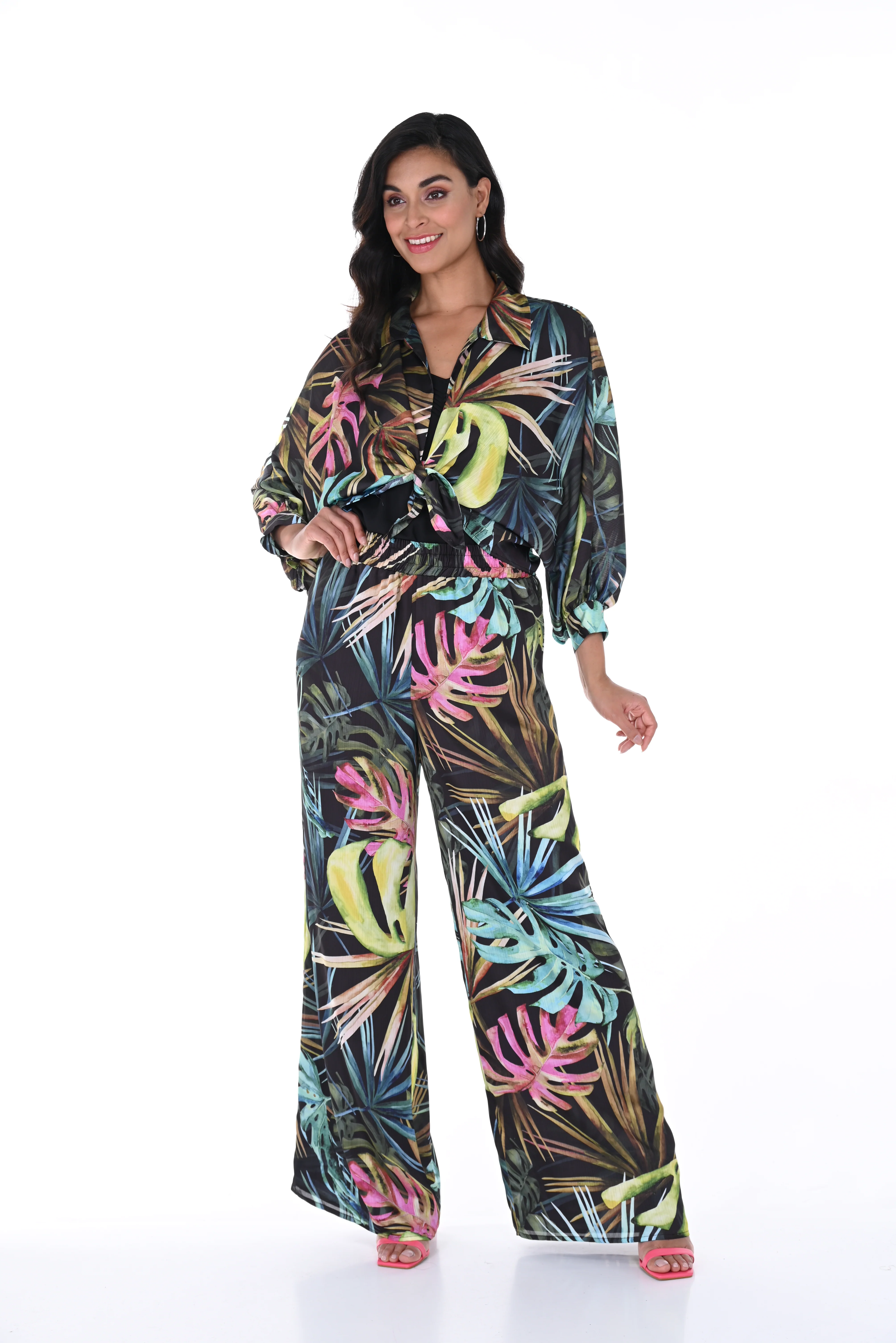 Frank Lyman -246470-Woven Pant-Black/Multi - Image 2