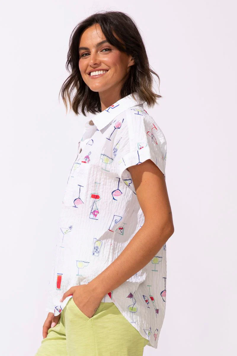 Habitat Escape-E12310-S/S Button Down Cocktails-Multi - Image 3
