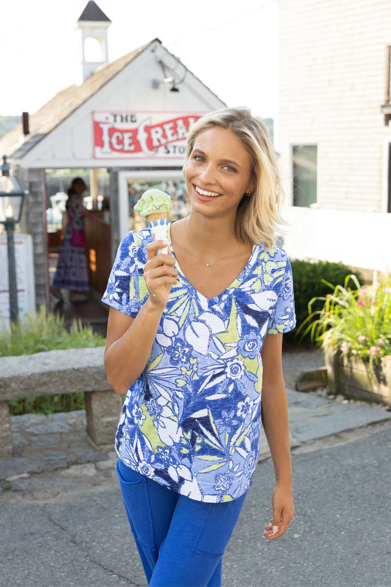 Habitat Escape-E13400-V Neck Tee-Resort