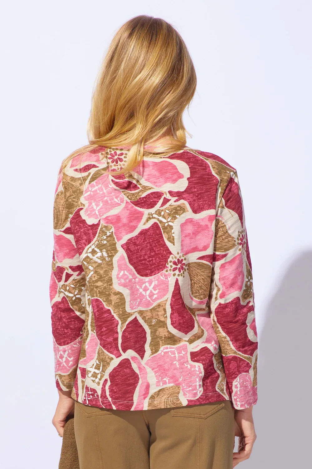 Habitat Escape -E17325-Stepped Hem Boxy Tee-Rose - Image 3