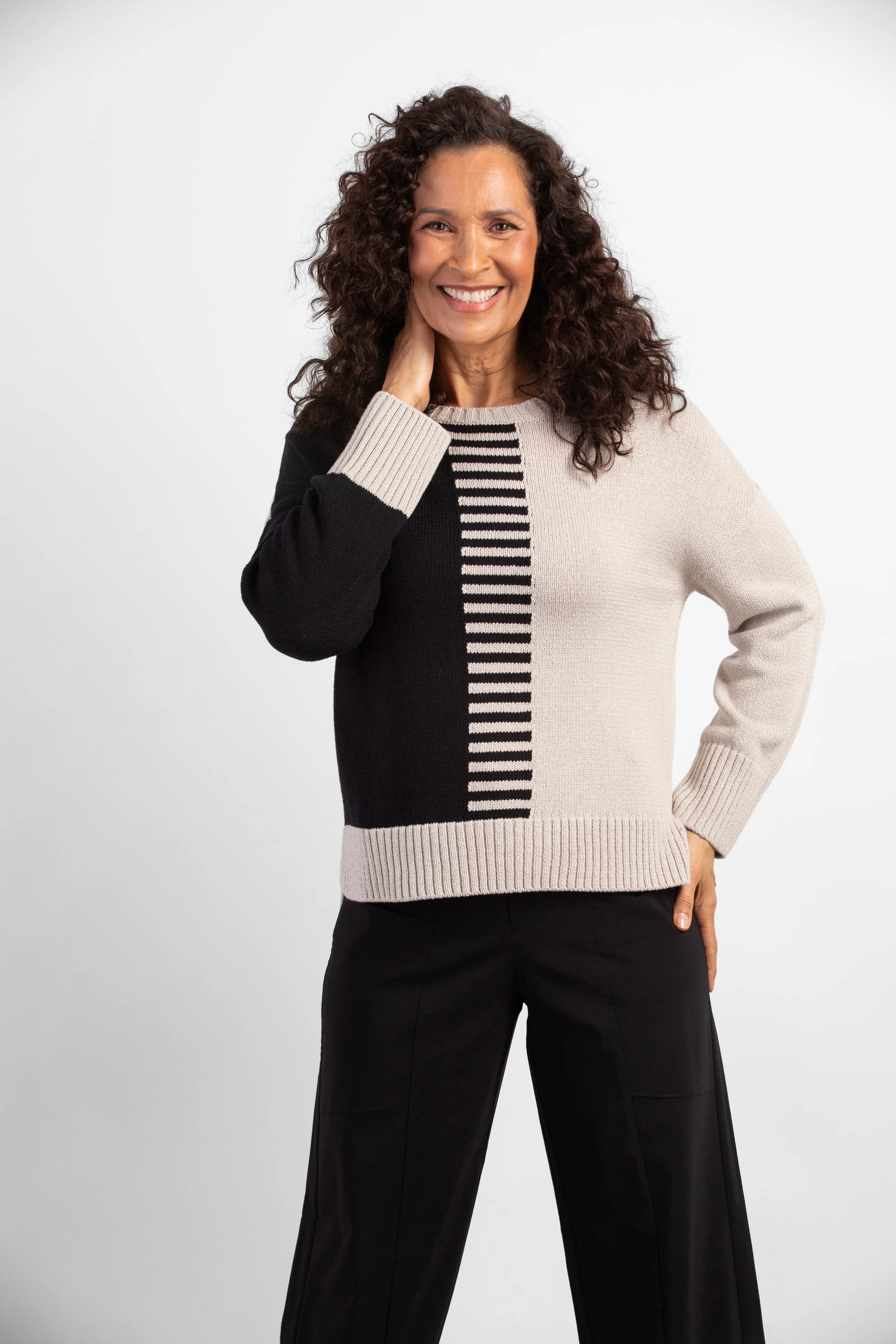 Habitat -H81215-Piano Key Pullover-Putty