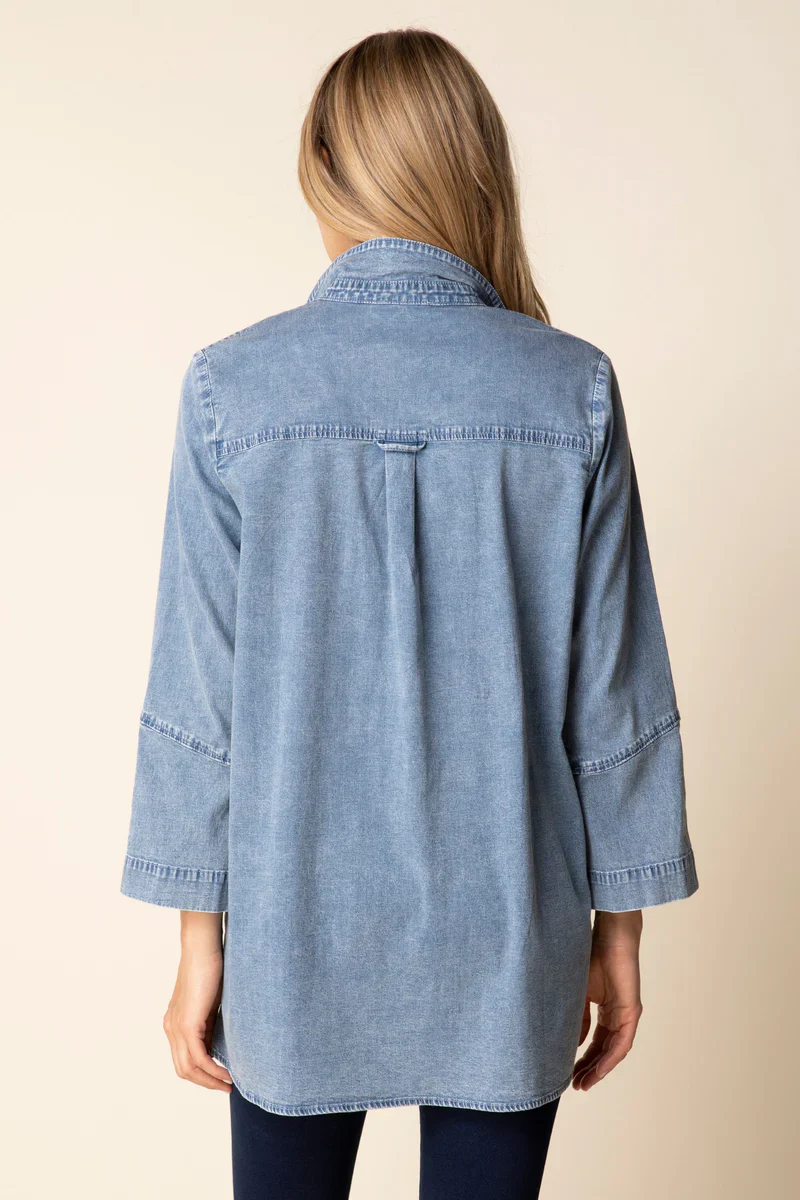 Habitat-H15521-Side Button Tunic-LT Denim - Image 4