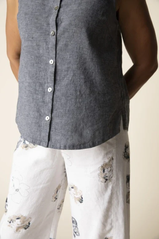 Habitat-H41506-Pleat Back Button Tank-Black - Image 2