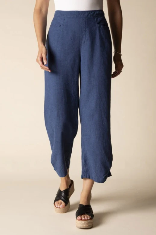 Habitat-H41576S6-Pleat Button Capri-Navy - Image 2