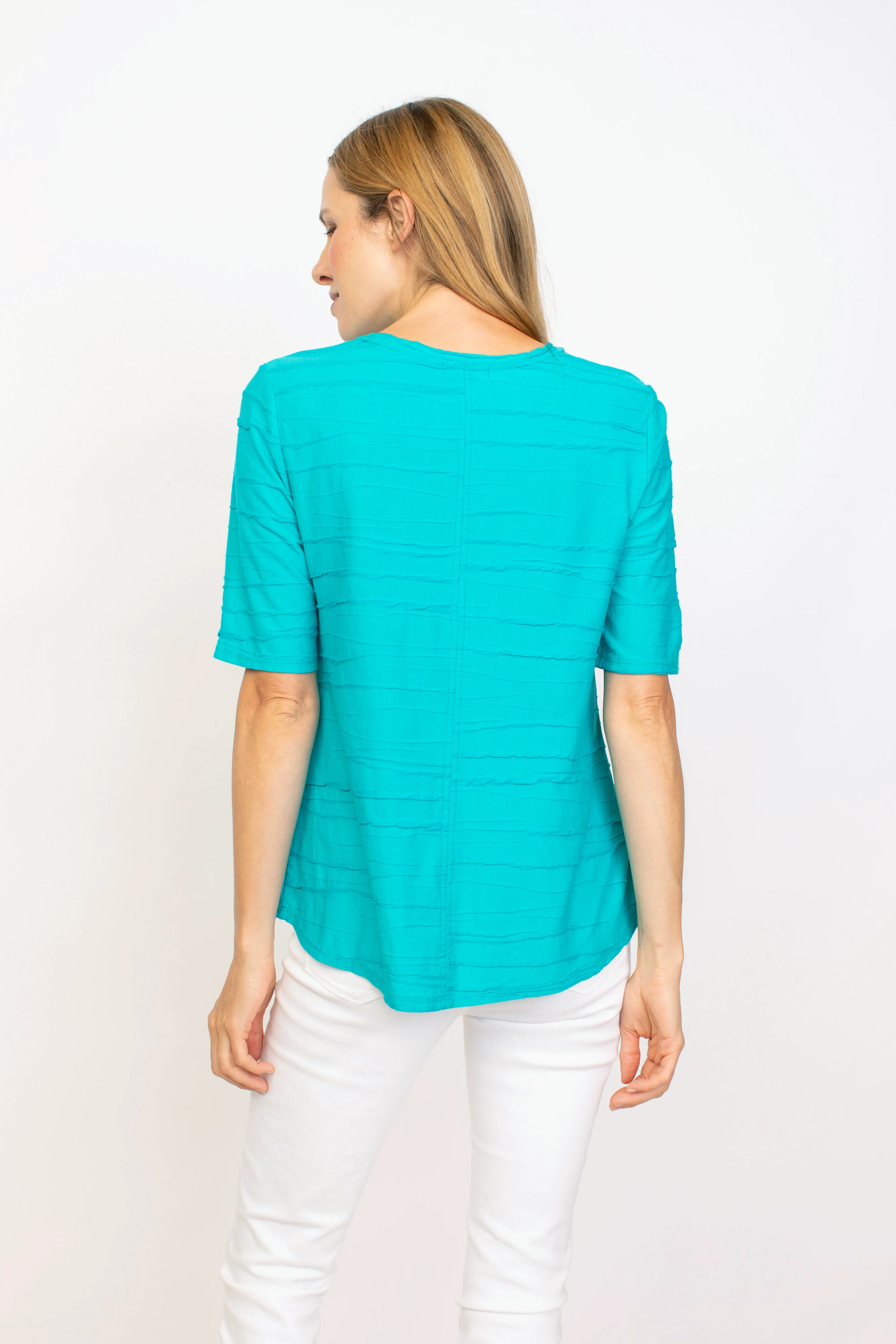 Habitat -H16527S4-Elbow Sleeve Tee-Lake - Image 2