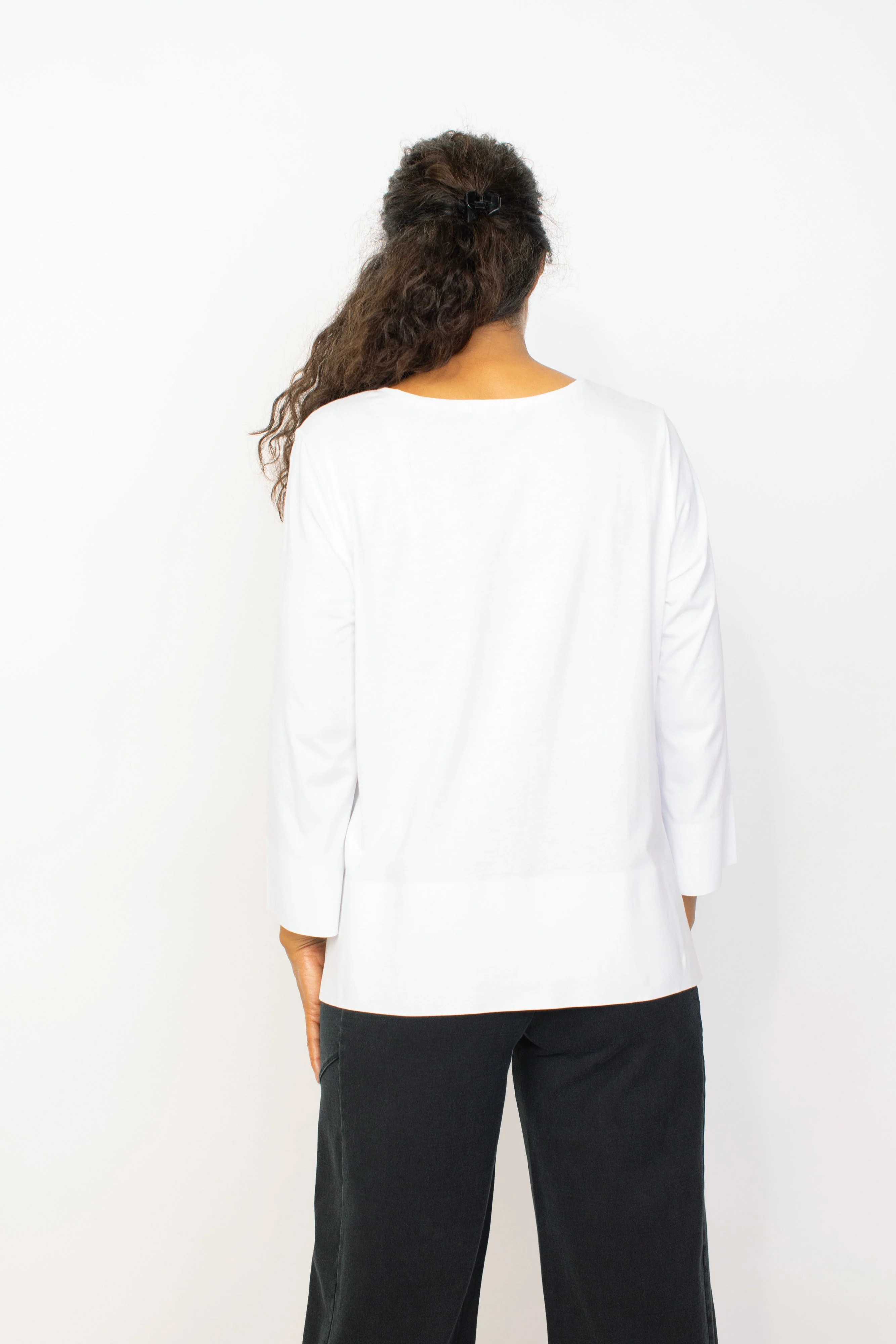 Habitat -H74034S4- Deep Hem Tee-White - Image 2