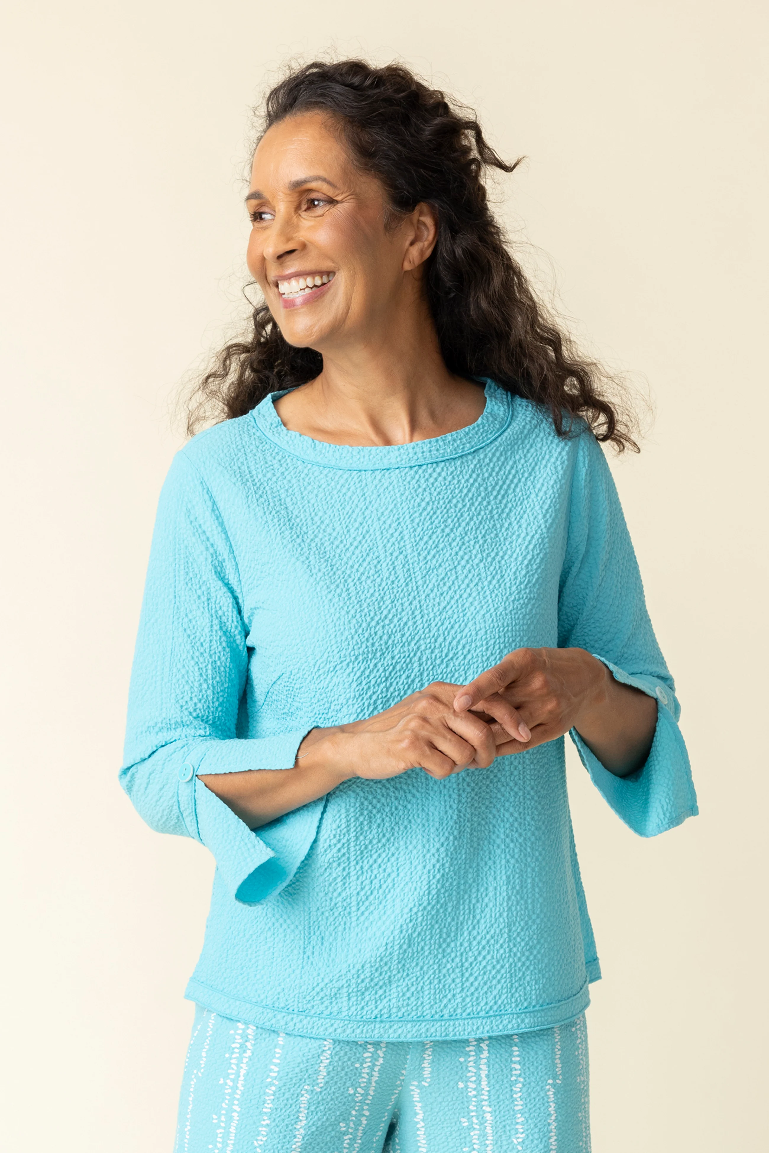 Habitat -H21343-Flutter Sleeve Pullover-Malibu - Image 2