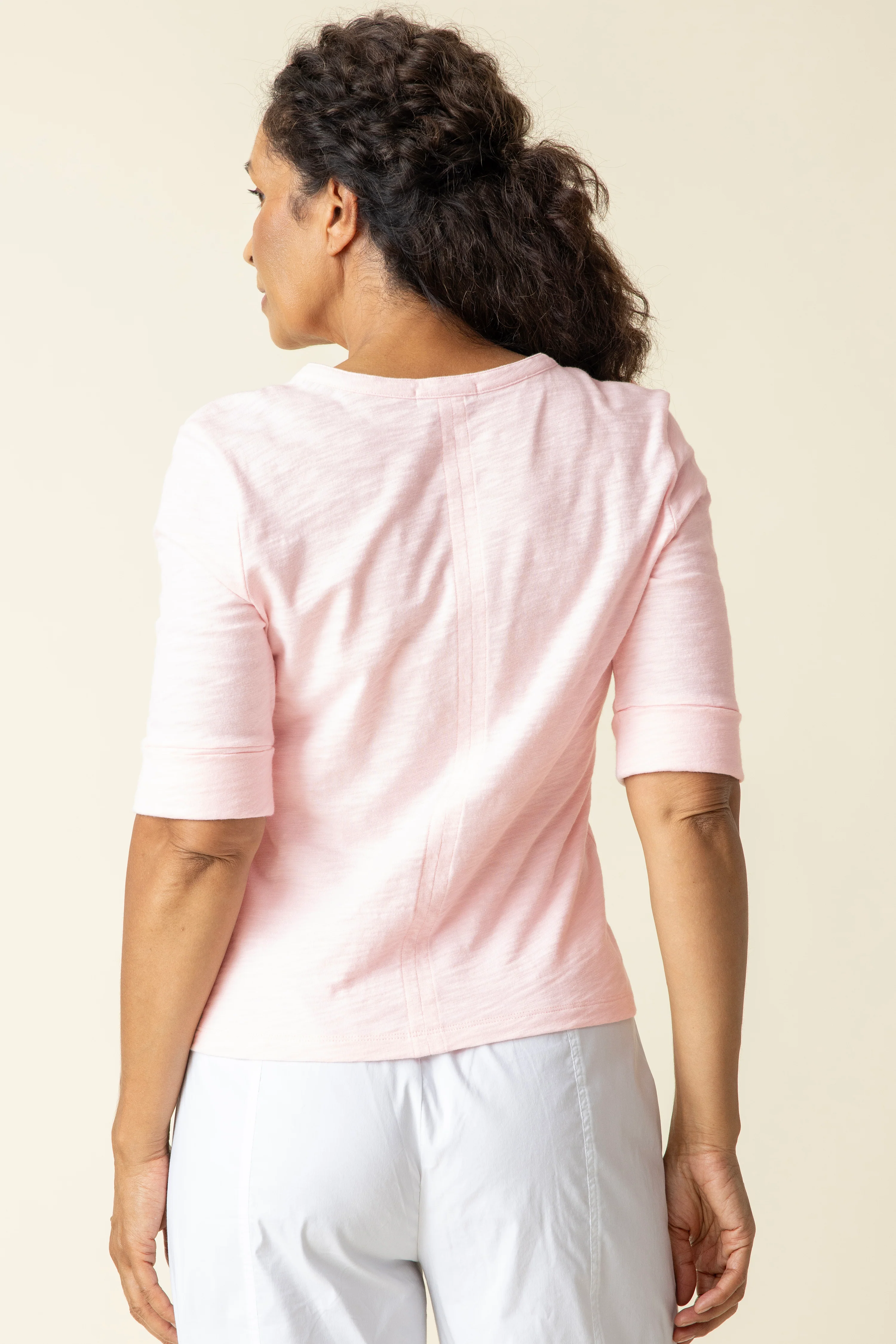 Habitat -H27521S5-Split Neck Tee-White - Image 2