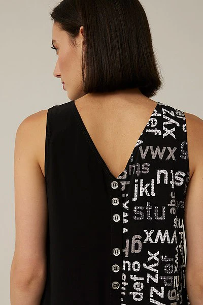 Joseph Ribkoff - 221274- Top - Black/Vanilla - Image 3