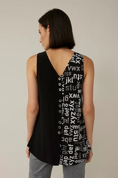 Joseph Ribkoff - 221274- Top - Black/Vanilla - Image 4