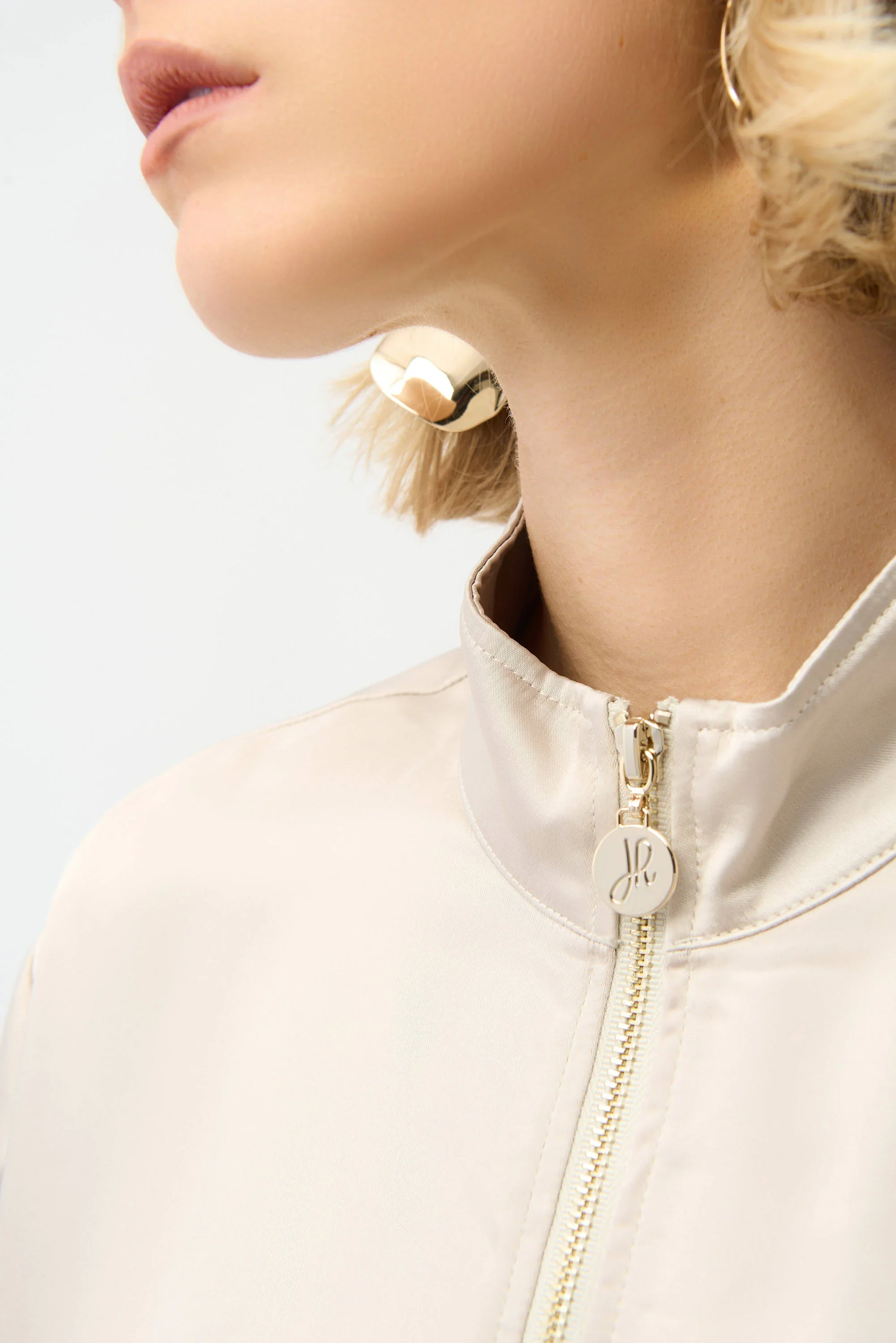 Joseph Ribkoff-261913-Satin Boxy Blouson Jacket With Drawstring Hem - Image 5