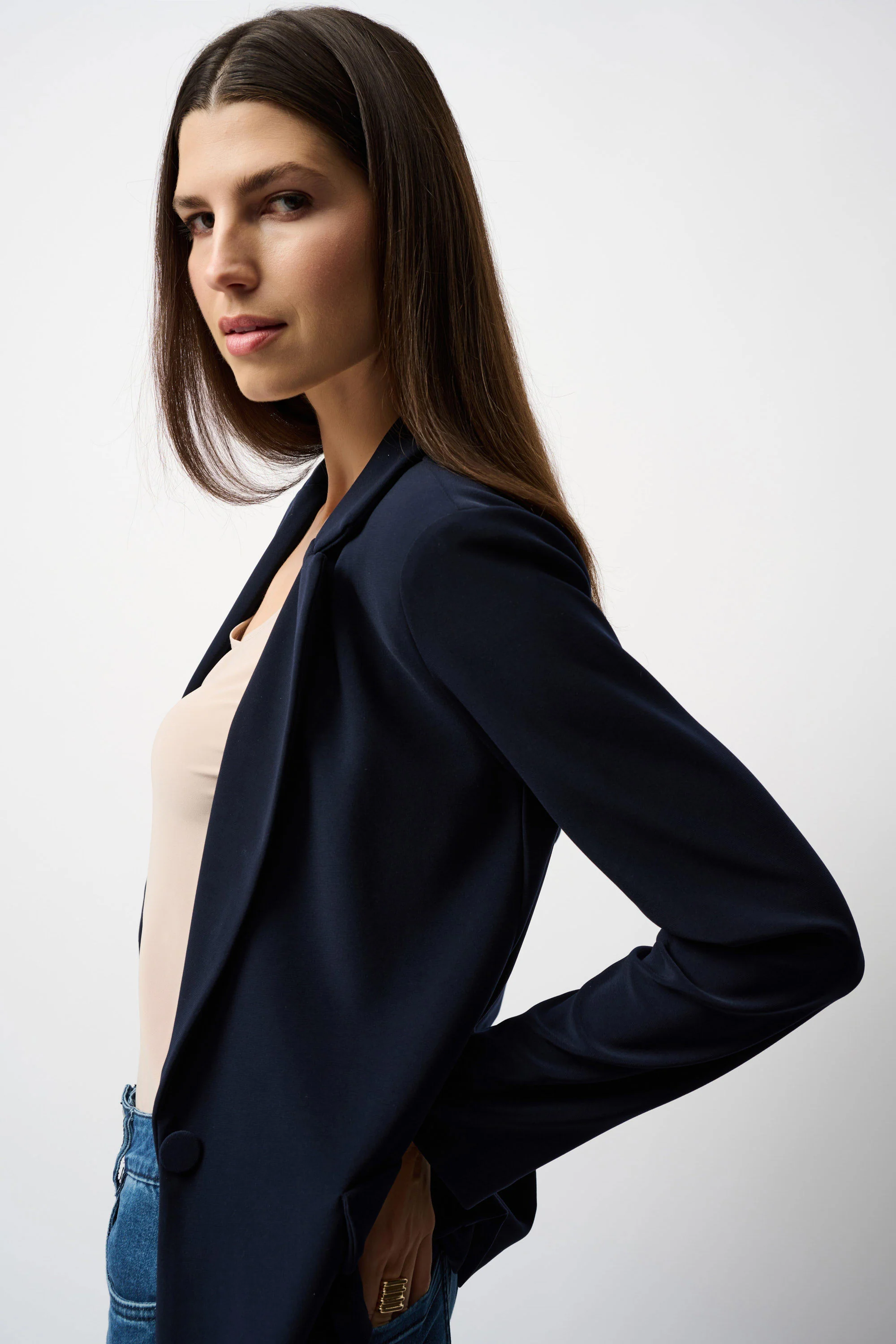 Joseph Ribkoff Blazer -231064CO - 2166 Midnight - Navy - Essential -2026 - Image 3