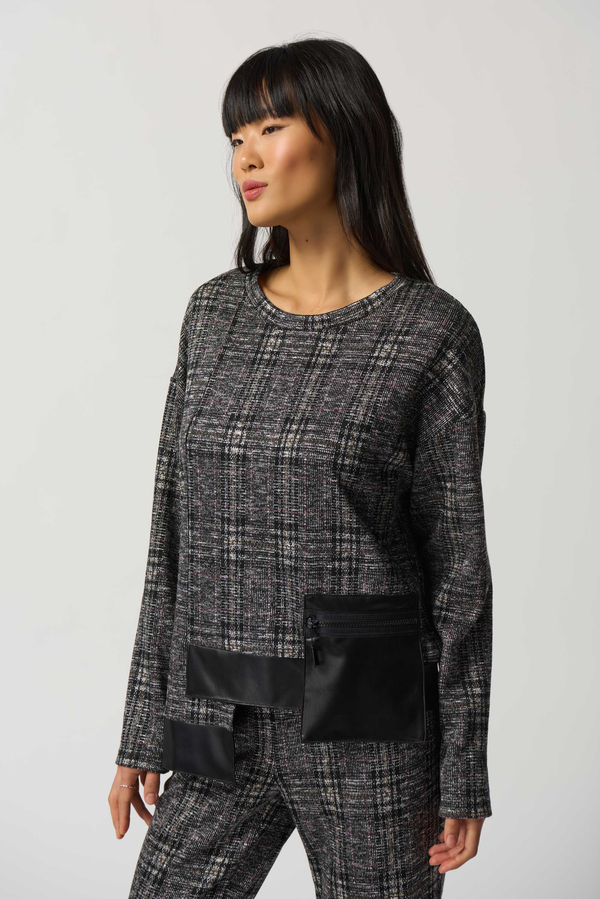 Joseph Ribkoff- 233252-Top-Black/Multi - Image 2