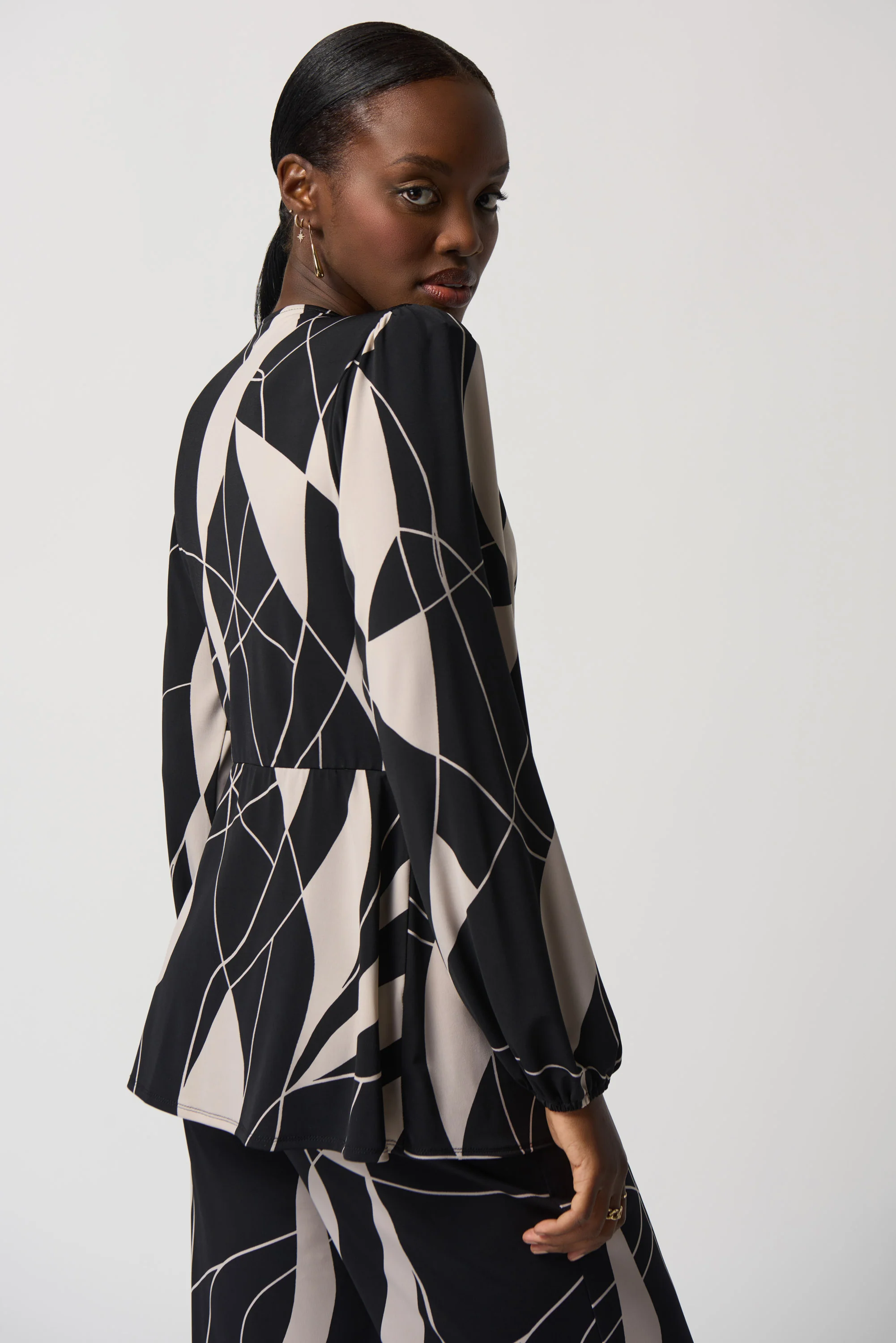 Joseph Ribkoff-233033-Tunic- Black/Moonstone - Image 4