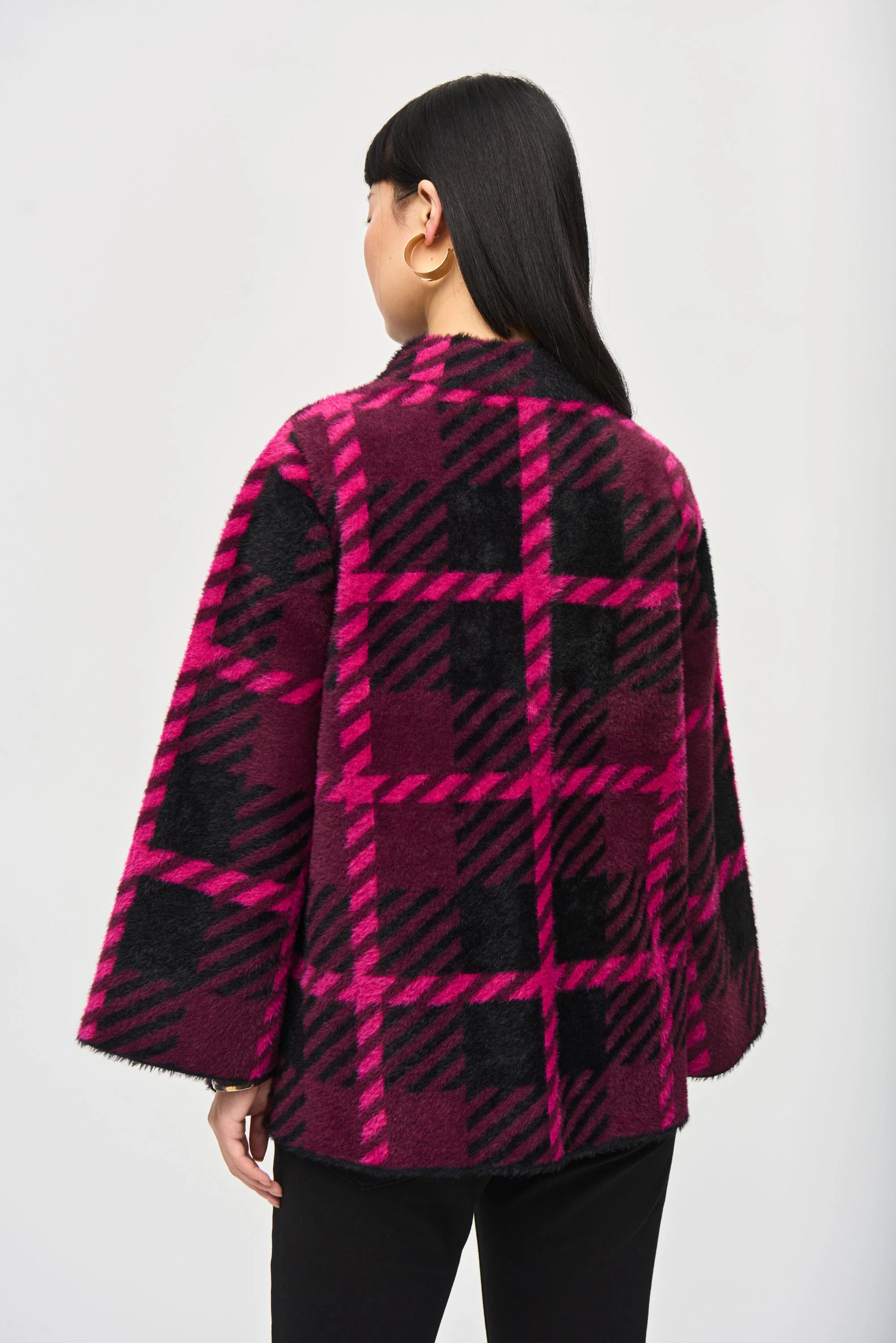 Joseph Ribkoff -243931-Jacket- Pink Punch/Black - Image 4