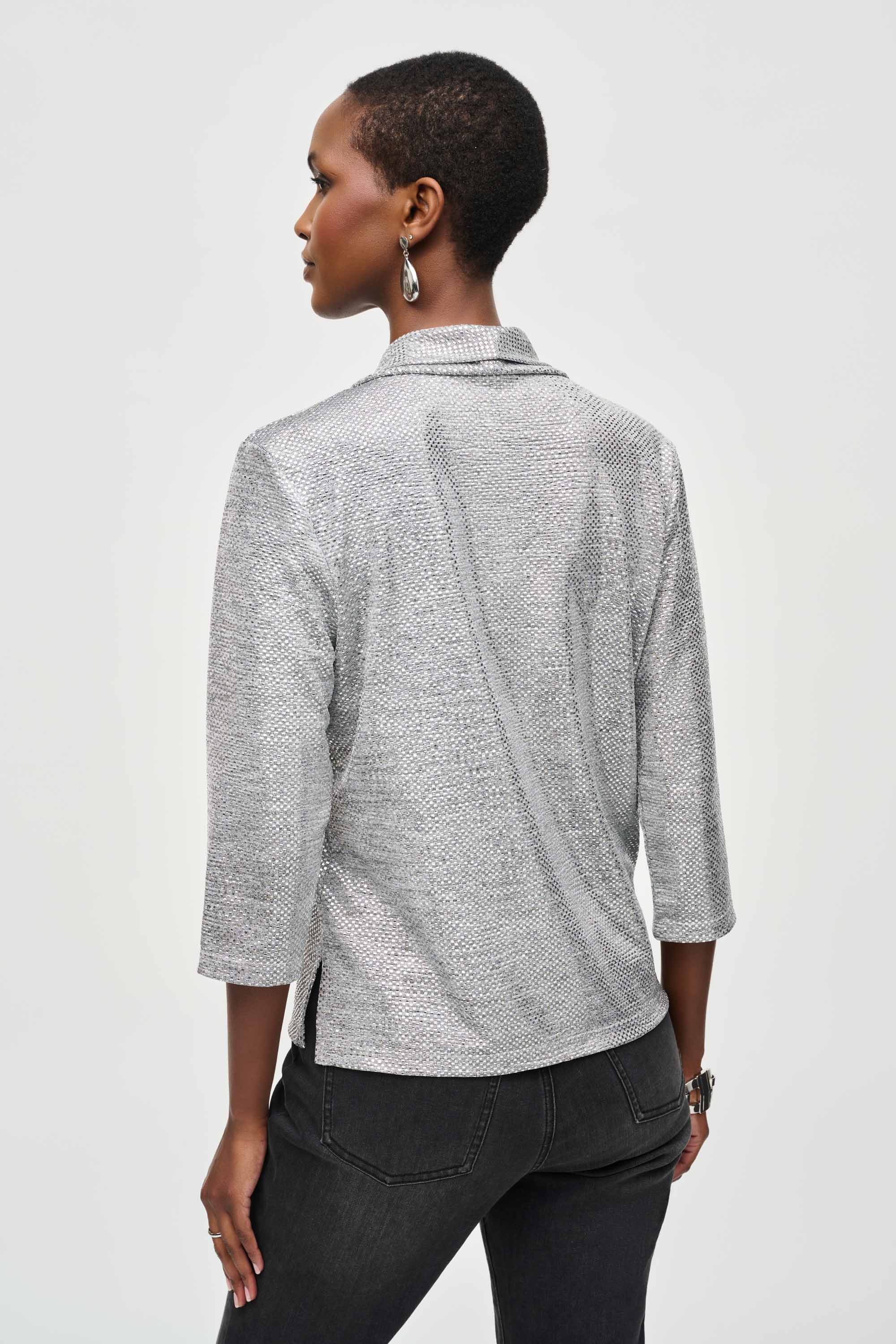 Joseph Ribkoff -243167-Top-Grey/Silver - Image 4
