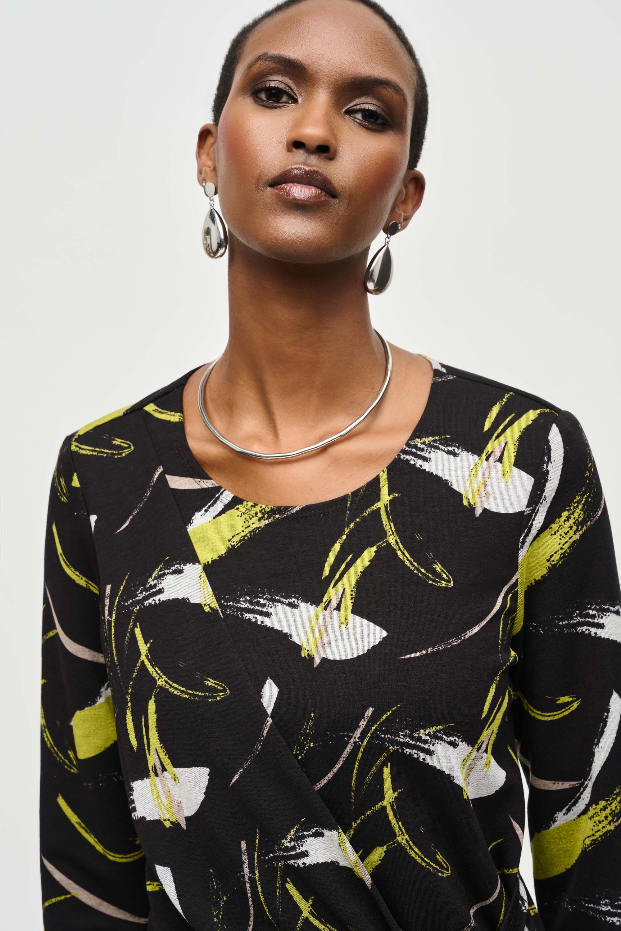 Joseph Ribkoff -243197-Top-Black/Multi - Image 2