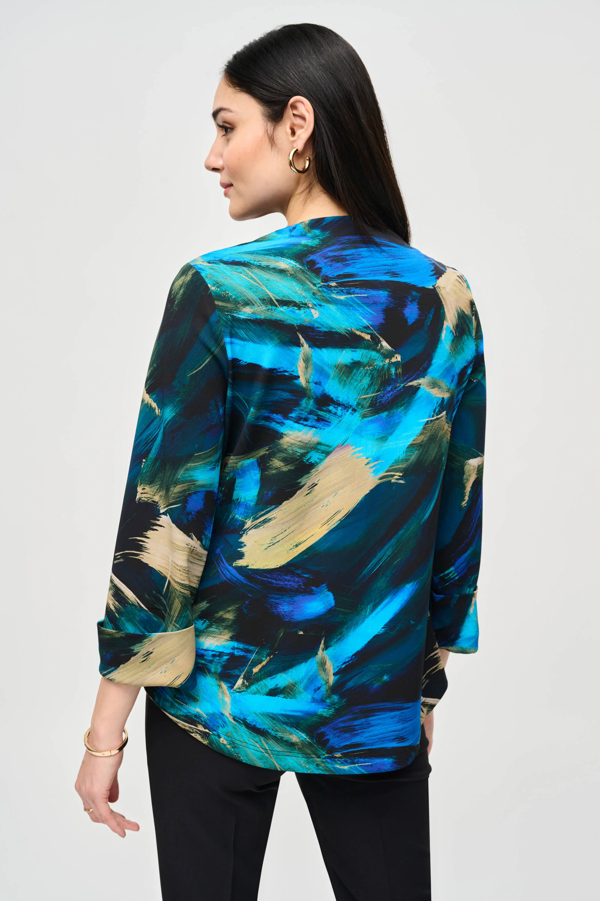 Joseph Ribkoff -243328-Jacket-Black/Multi - Image 4