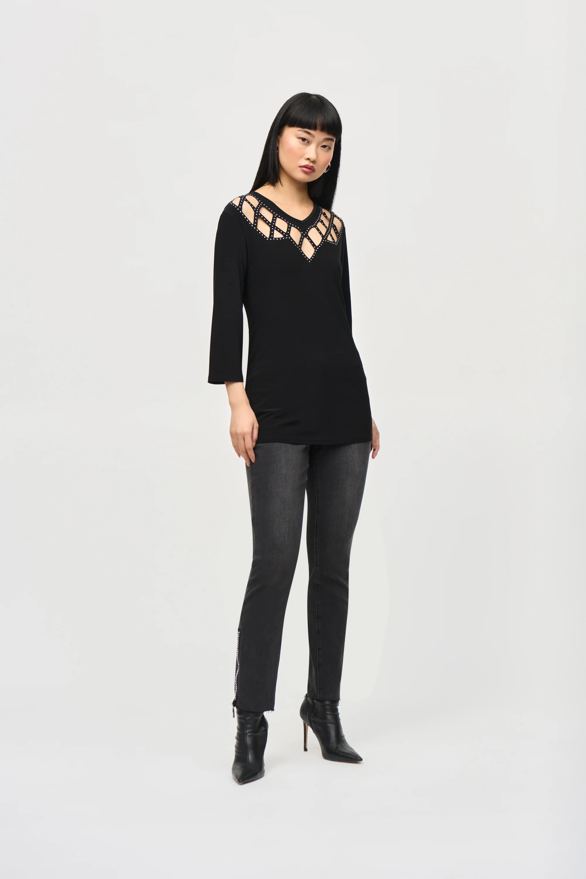 Joseph Ribkoff -243332-Tunic-Black - Image 2