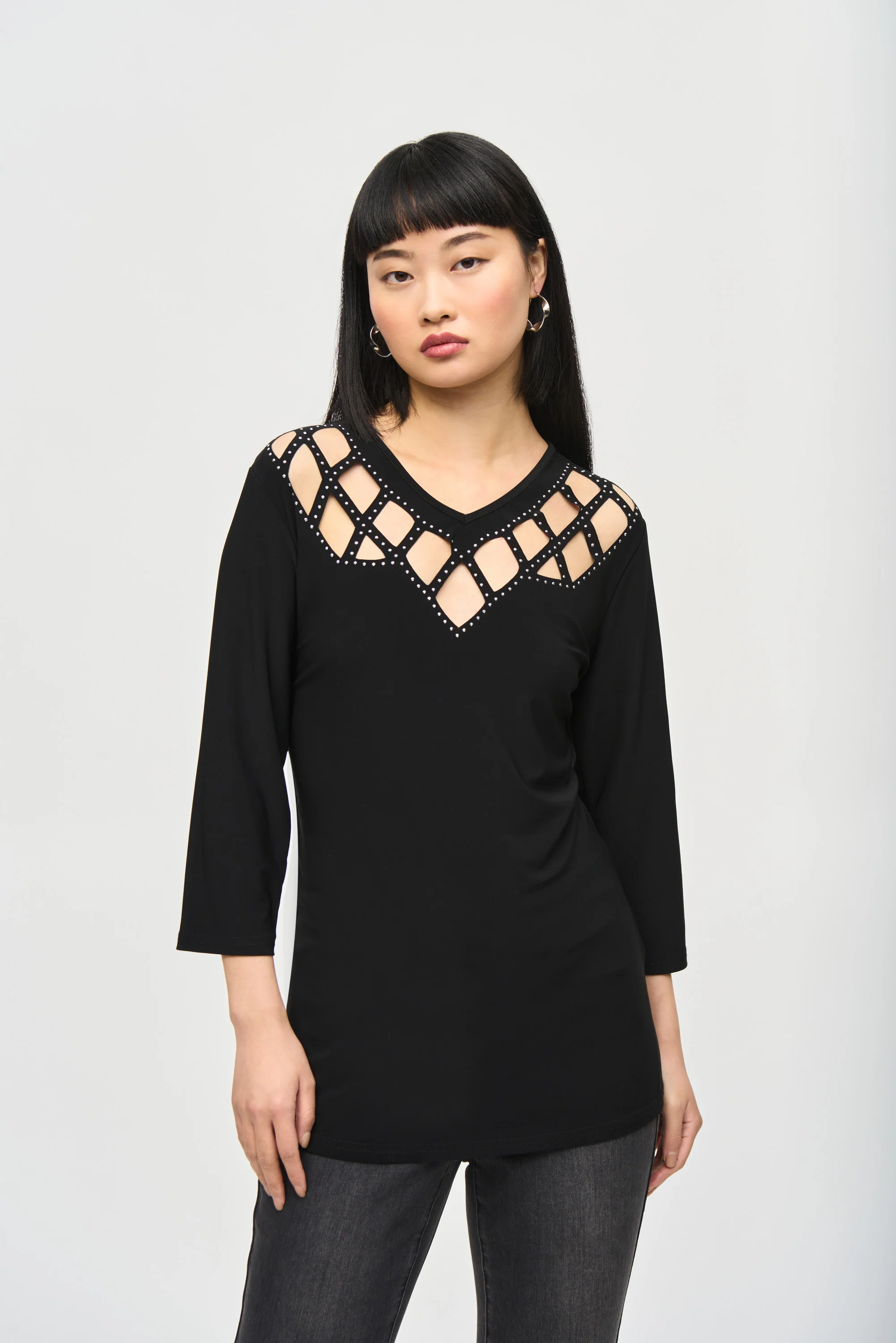 Joseph Ribkoff -243332-Tunic-Black - Image 3