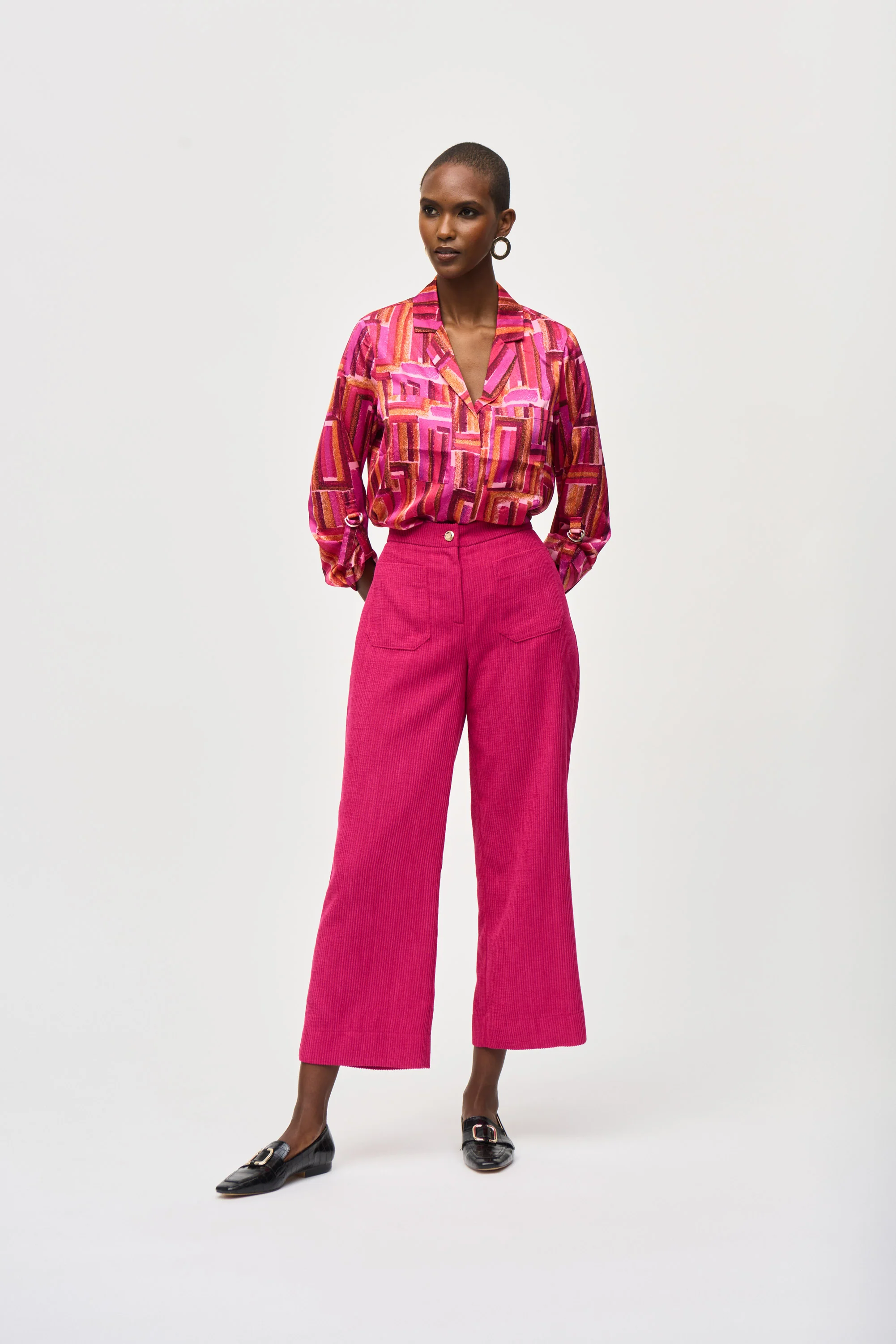 Joseph Ribkoff -243939-Blouse-Pink/Multi - Image 2