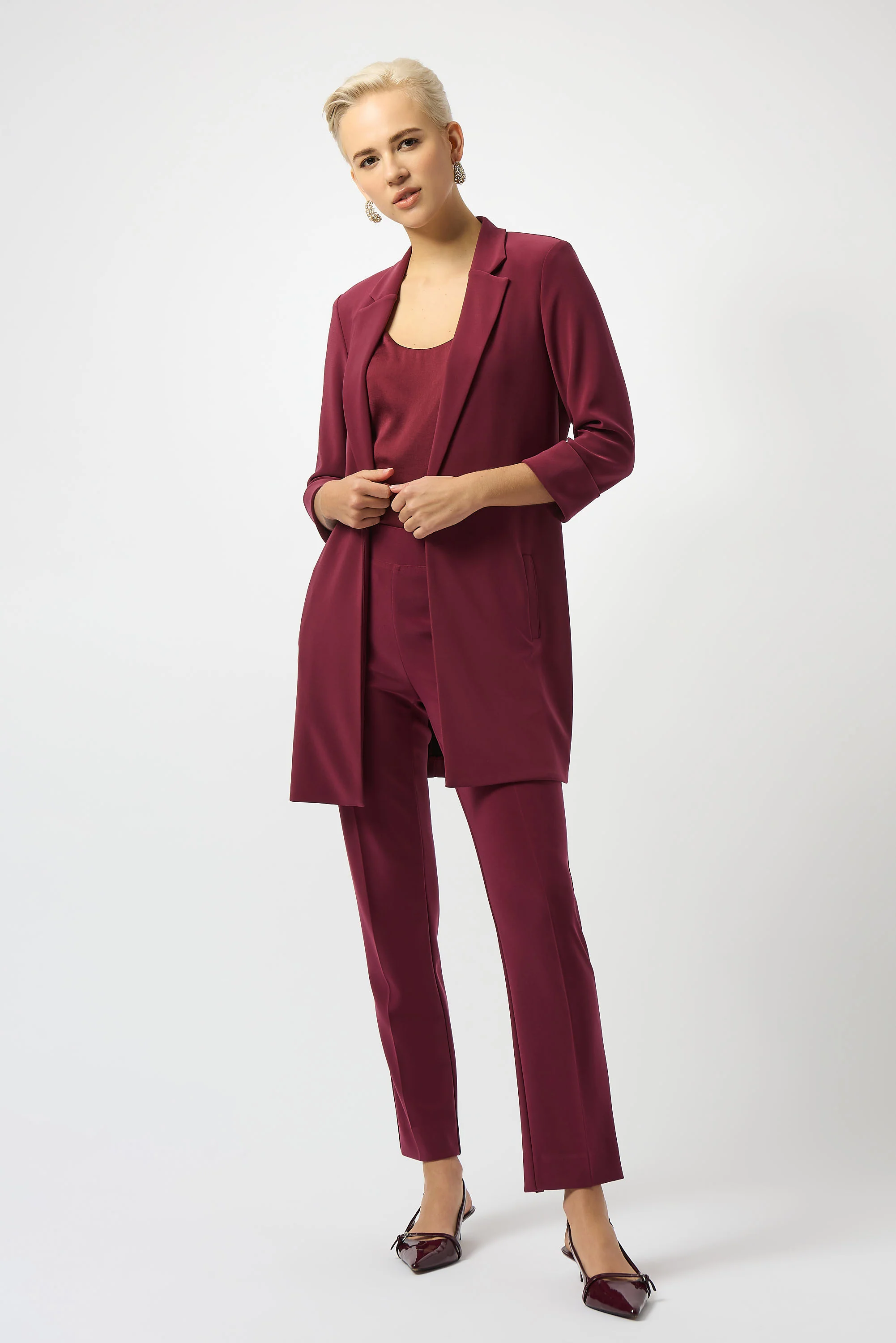 Joseph Ribkoff-143105F25-3799-Pant- Merlot