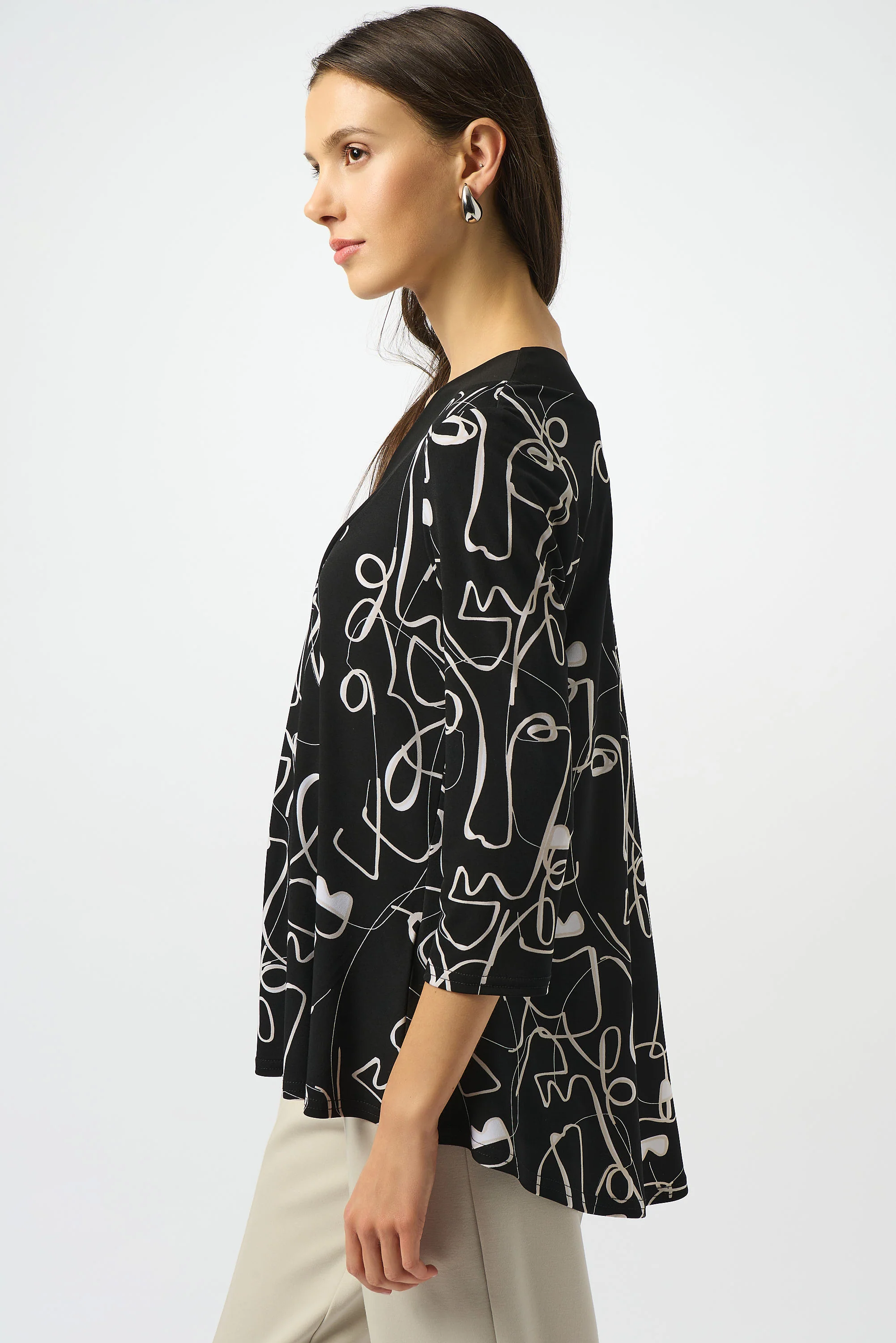 Joseph Ribkoff-253138-3882-Top-Black/Moonstone - Image 2