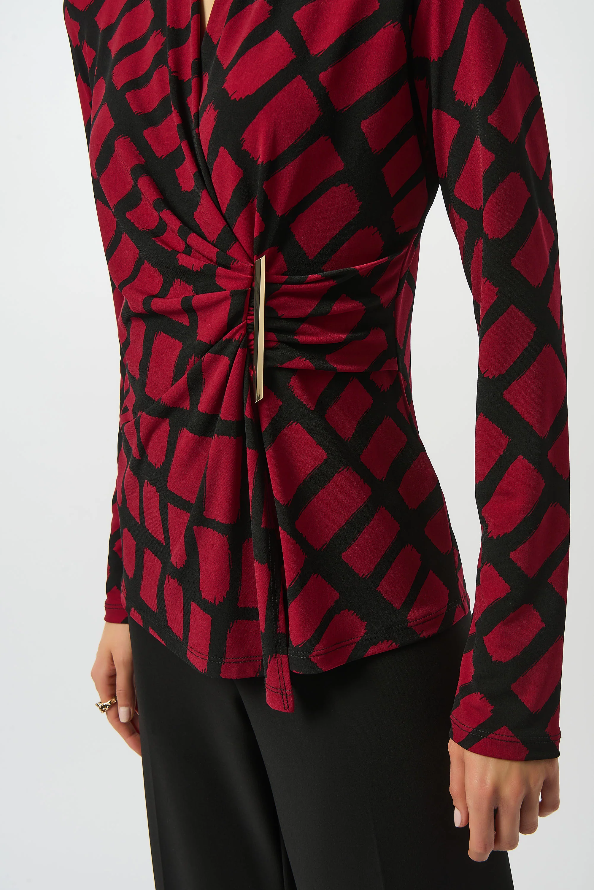 Joseph Ribkoff-253139-250-Top-Black/Red - Image 3
