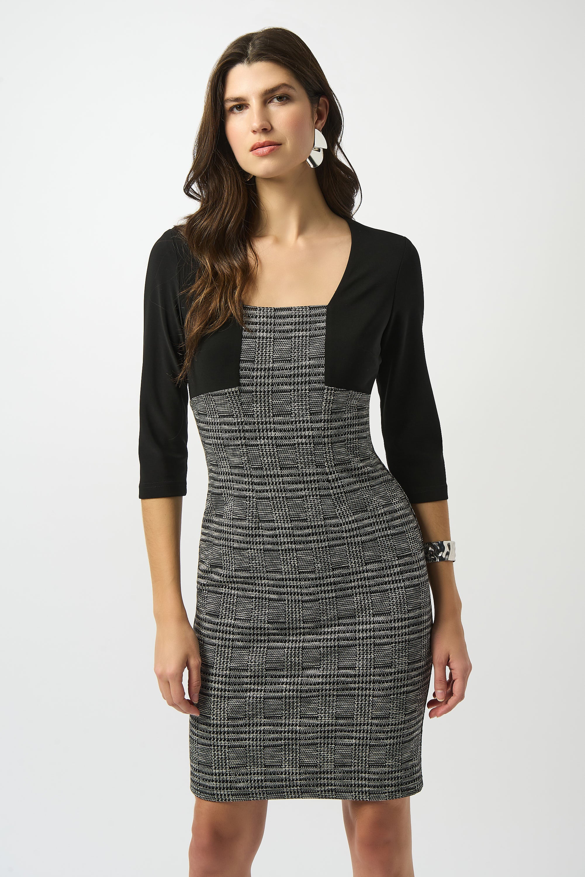 Joseph Ribkoff-253184-272Dress-Black/White - Image 2