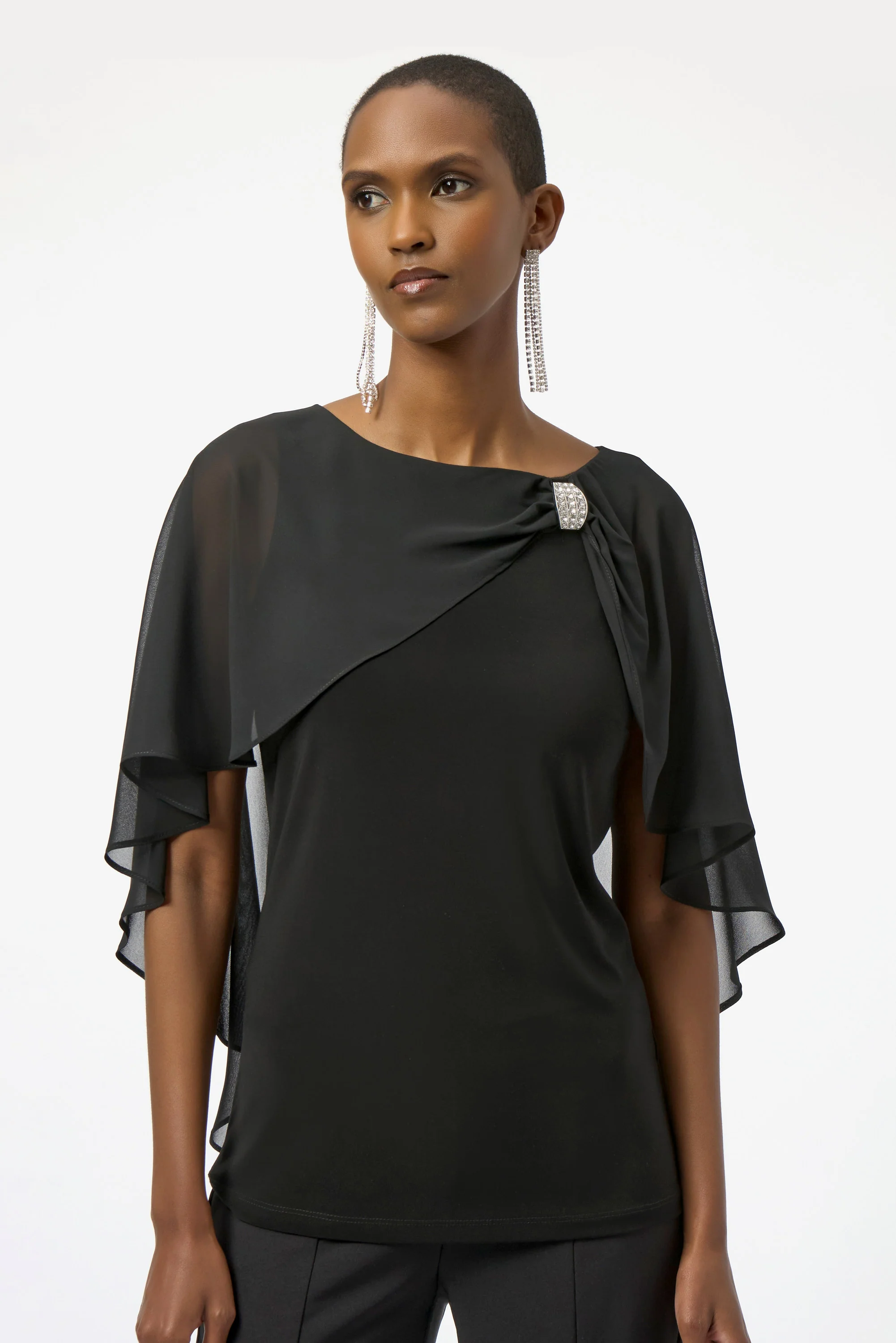 Joseph Ribkoff-254021-11-Top-Black - Image 3