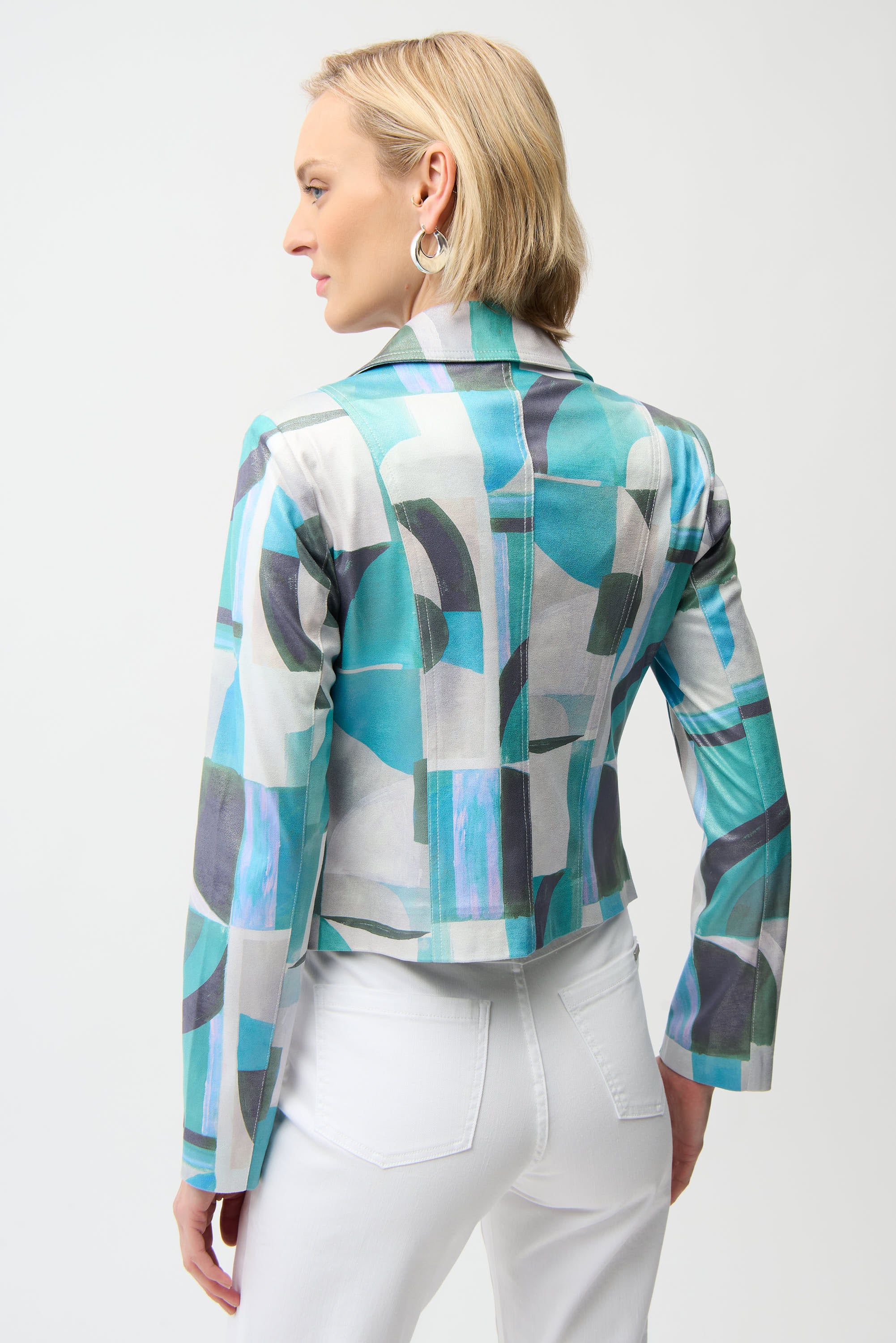 Joseph Ribkoff -261911-684-Jacket-Green/Multi - Image 4