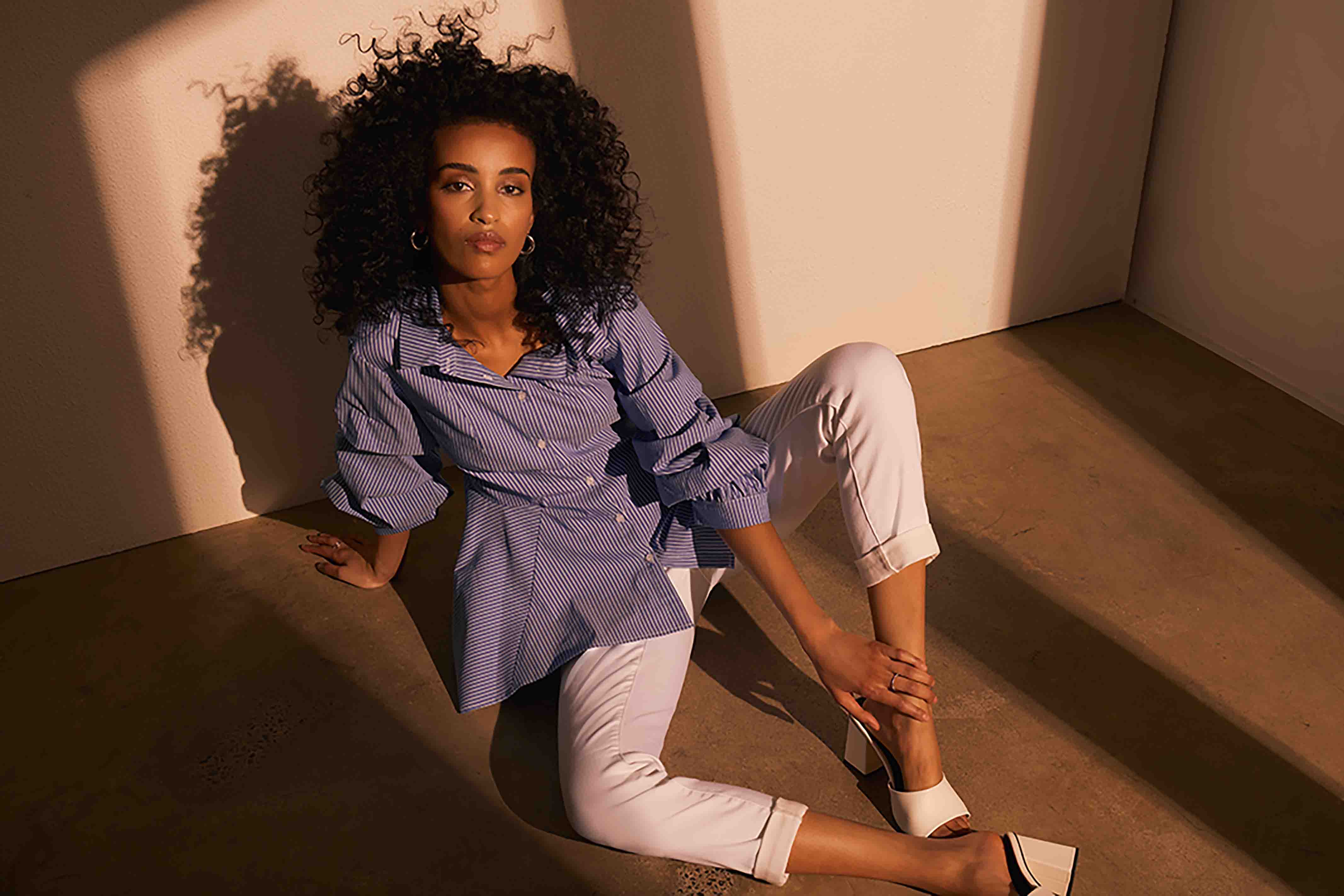 Joseph Ribkoff - 221304 - Blouse -  Blue/White - Image 3