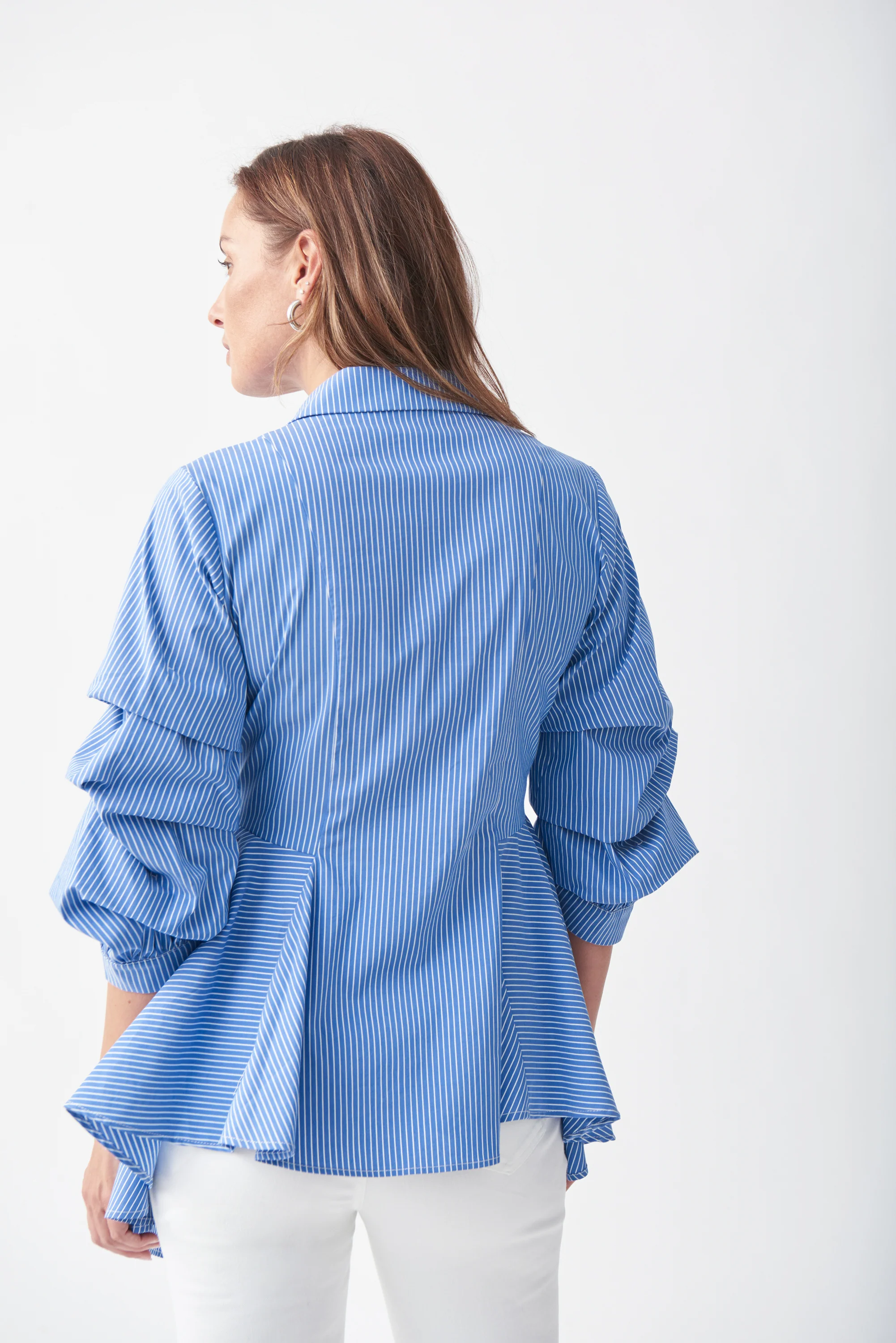 Joseph Ribkoff - 221304 - Blouse -  Blue/White - Image 6