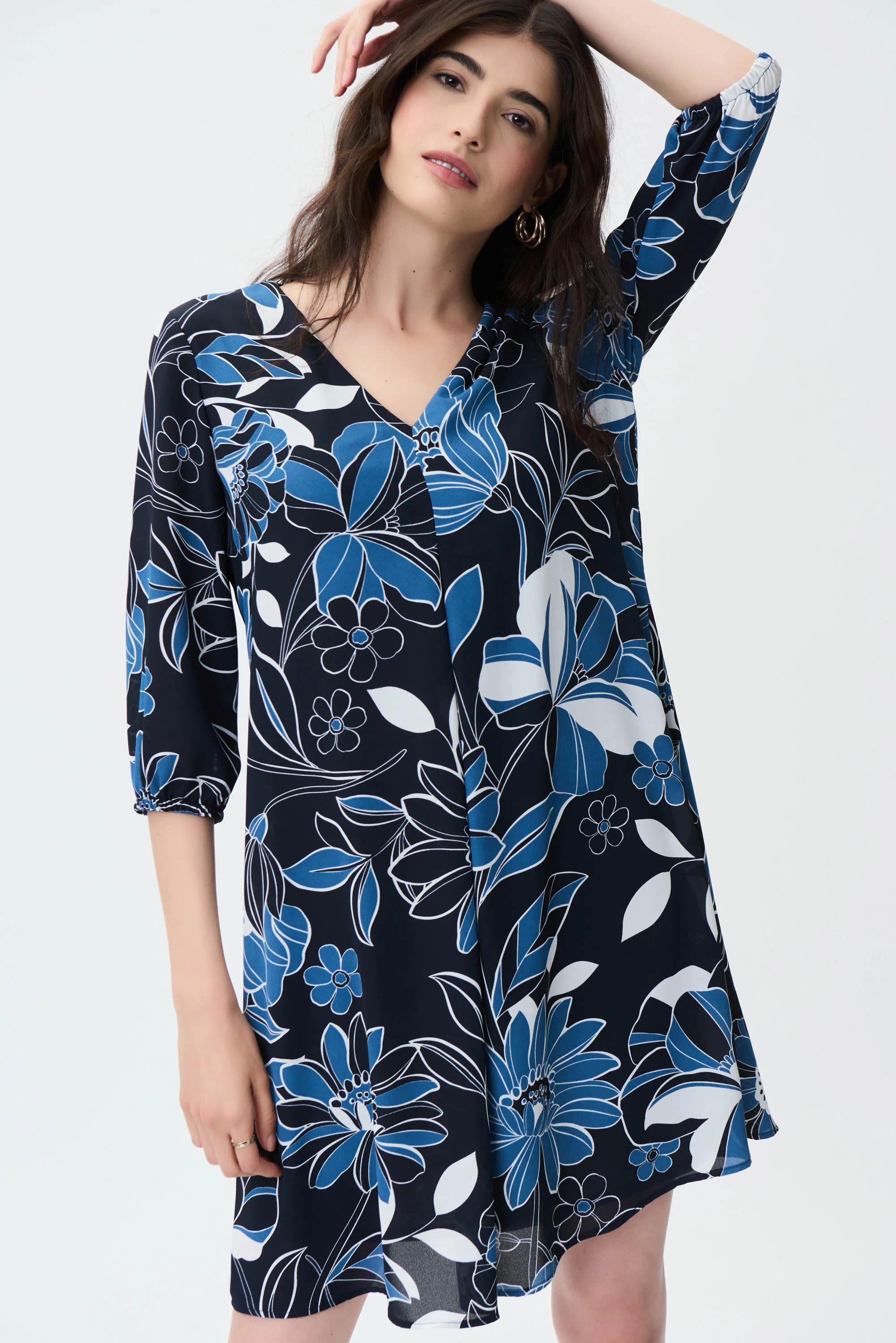Joseph Ribkoff - Dress - 231099 - Midnight Blue/Multi - Image 2
