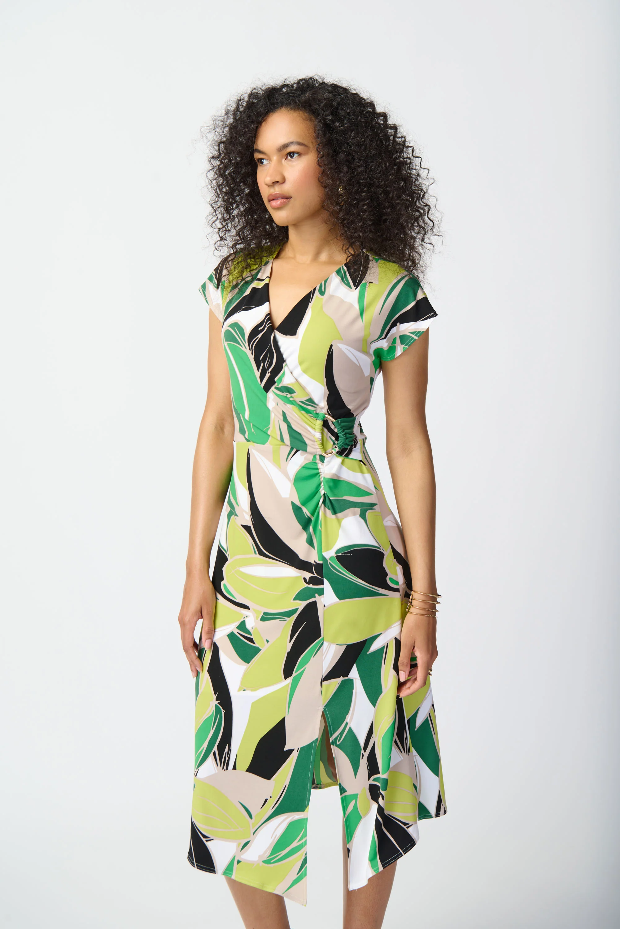 Joseph Ribkoff -241201-Dress-Vanilla/Multi - Image 2