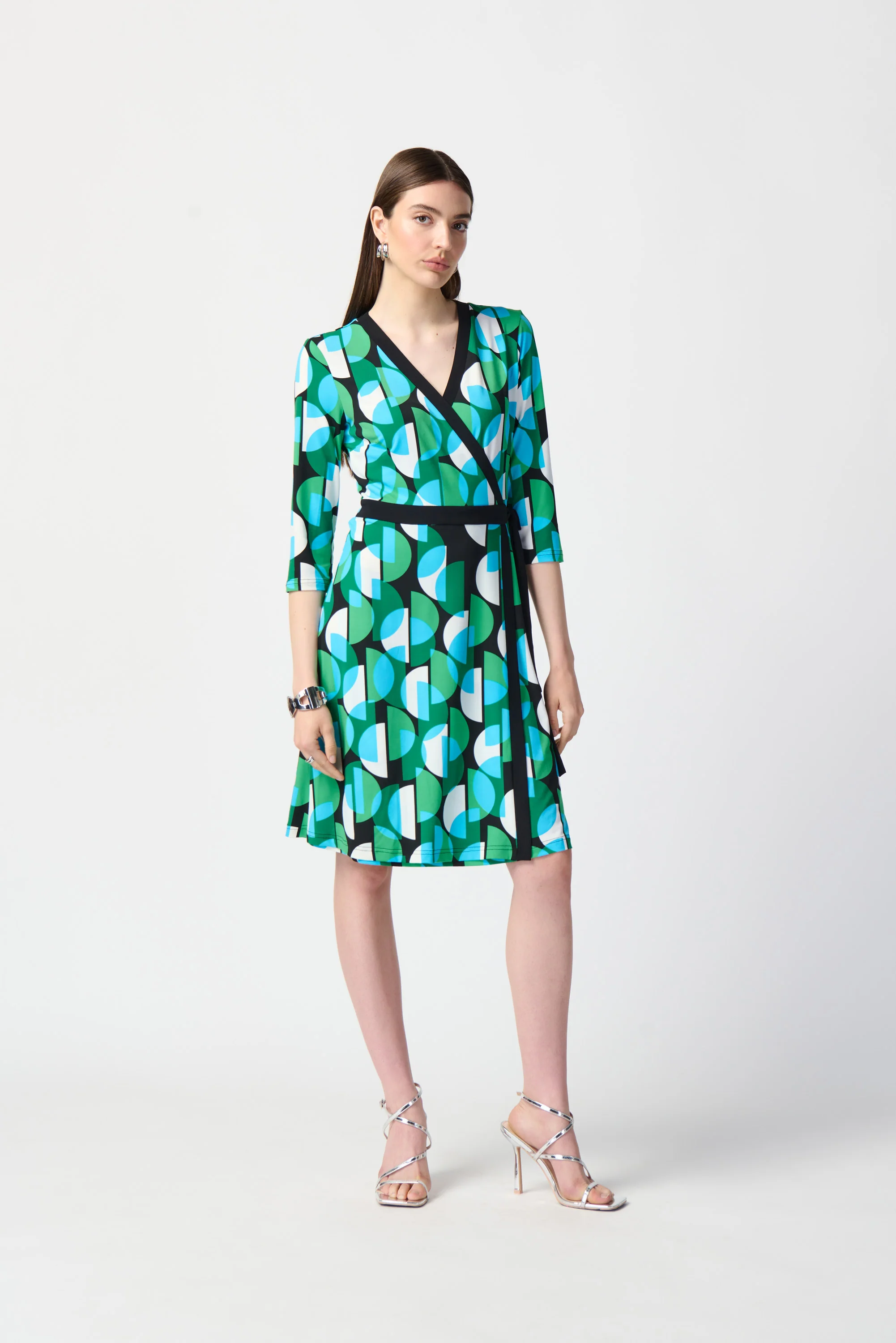 Joseph Ribkoff -241211-Dress-Black/Multi - Image 3