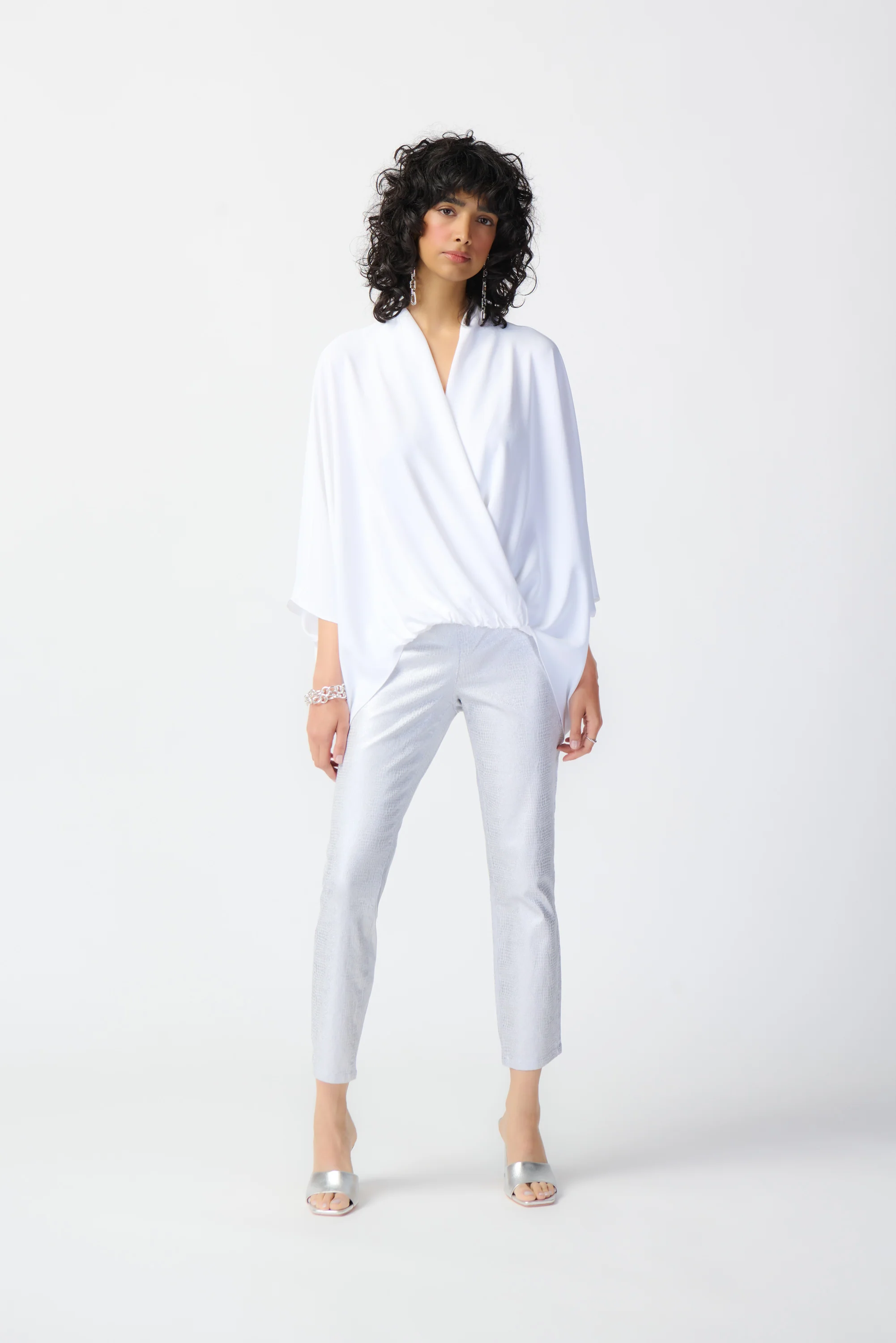 Joseph Ribkoff -241932-Pant-White/Silver - Image 3