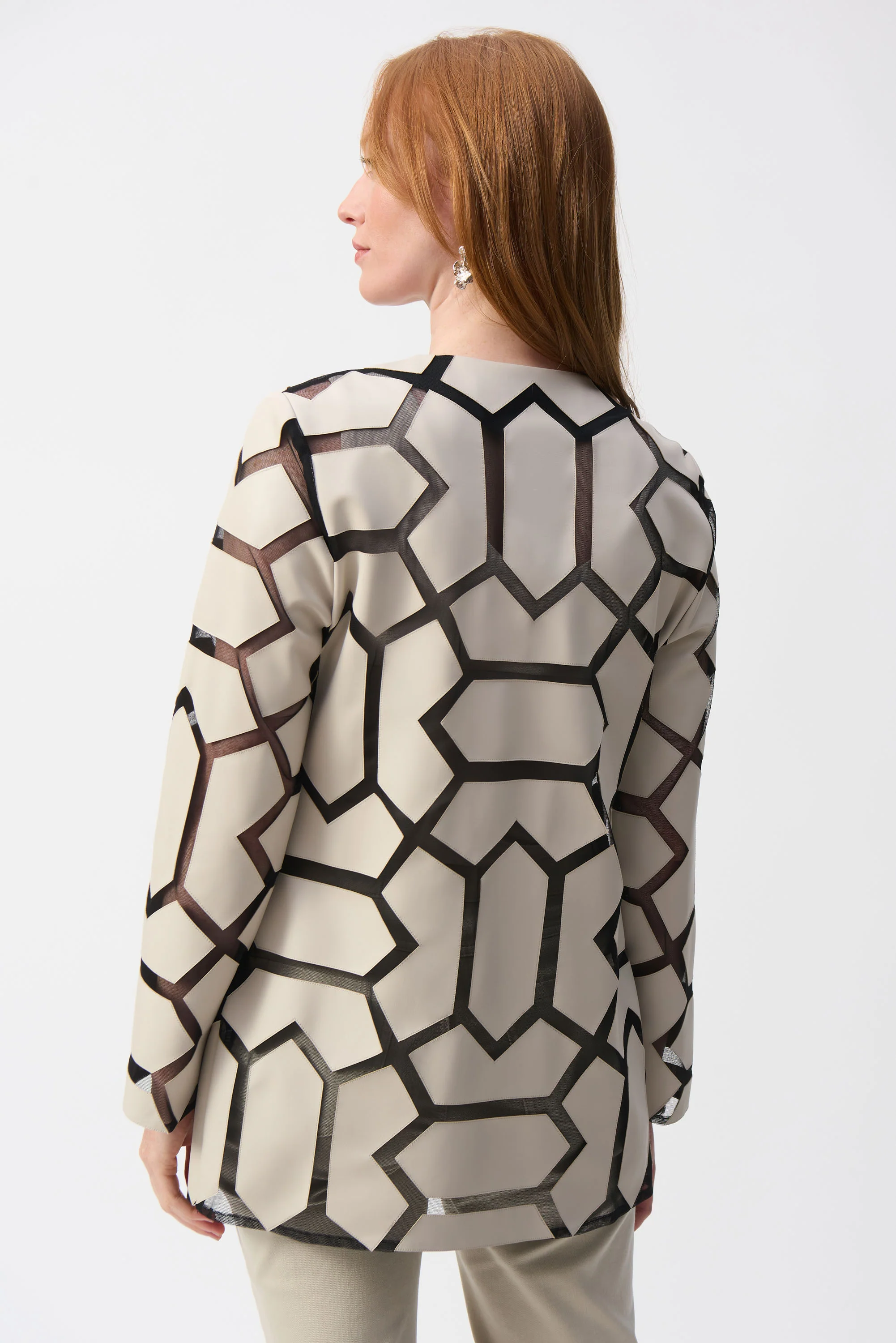 Joseph Ribkoff-241905S25-3866-Jacket-Moonstone/Black - Image 3