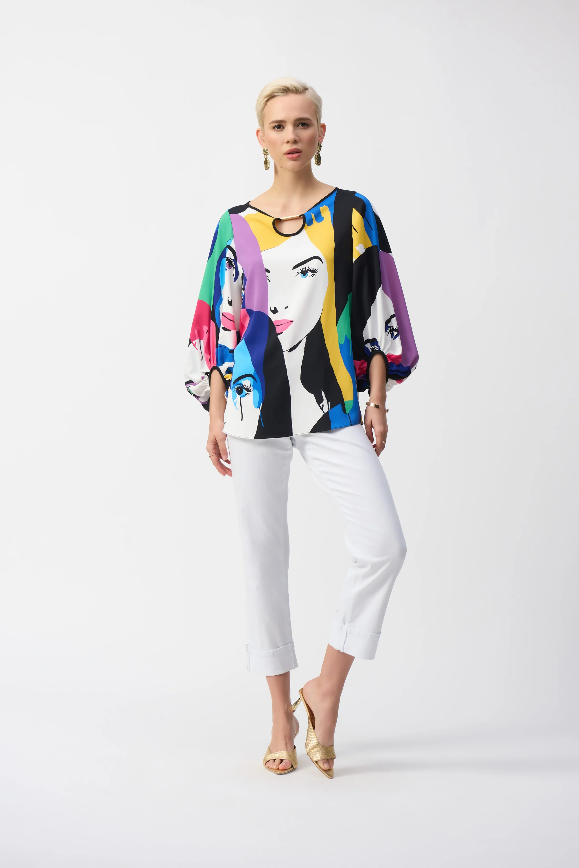 Joseph Ribkoff-251148-2539-Top-Vanilla/Multi - Image 2