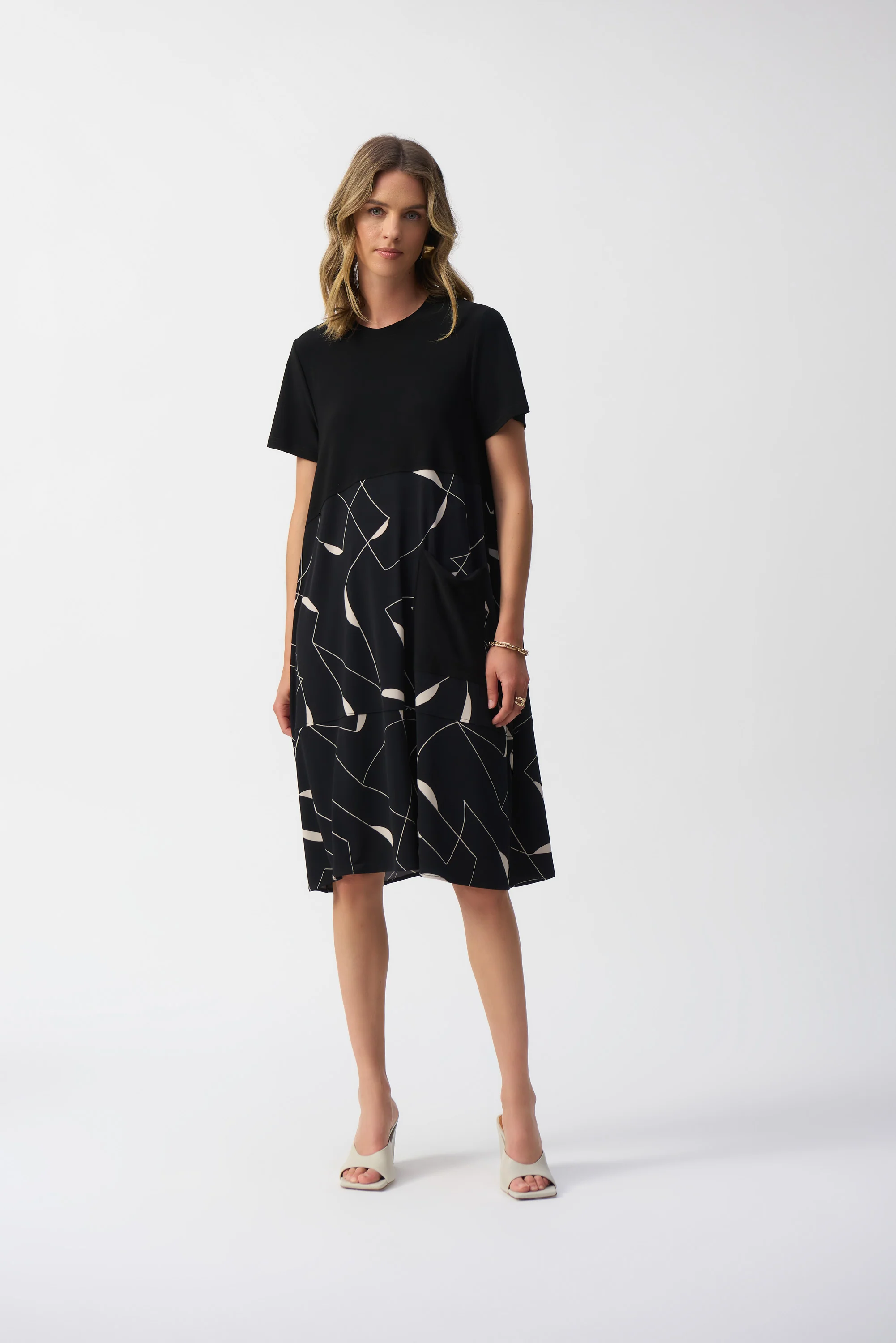 Joseph Ribkoff-251271-3882-Dress-Black/Moonstone - Image 2