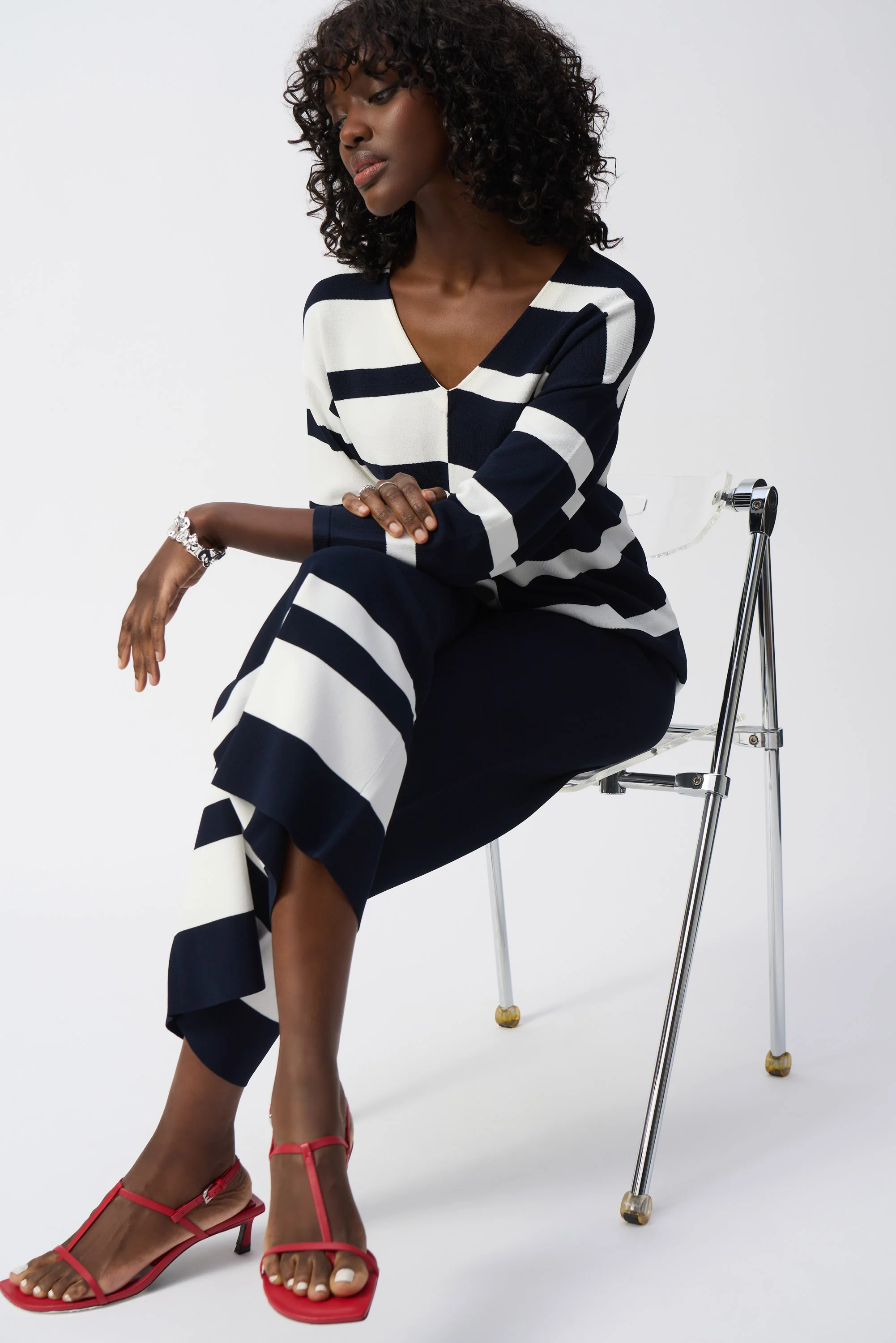 Joseph Ribkoff-251914-2229-Tunic-Midnight Blue/Vanilla - Image 2