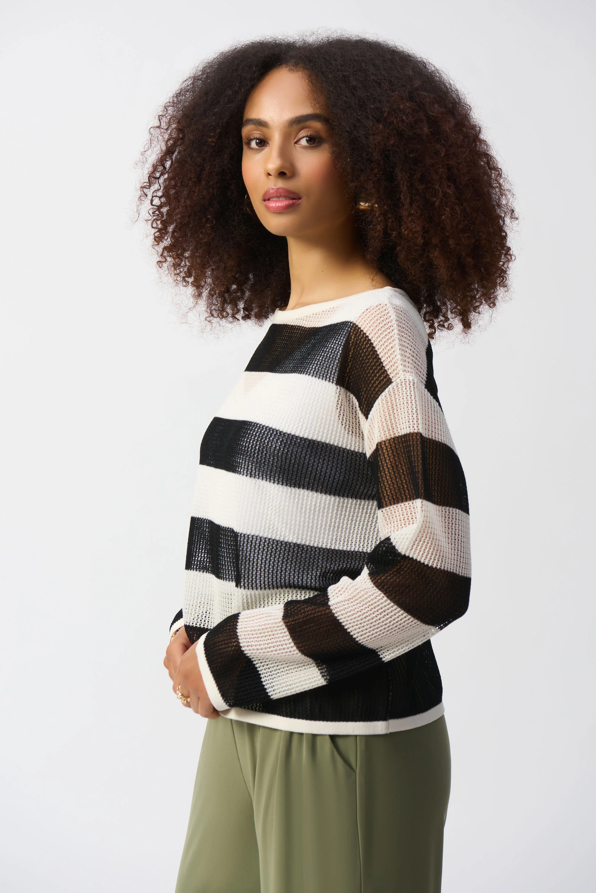 Joseph Ribkoff-251922-1846-Top-Vanilla/Black - Image 2