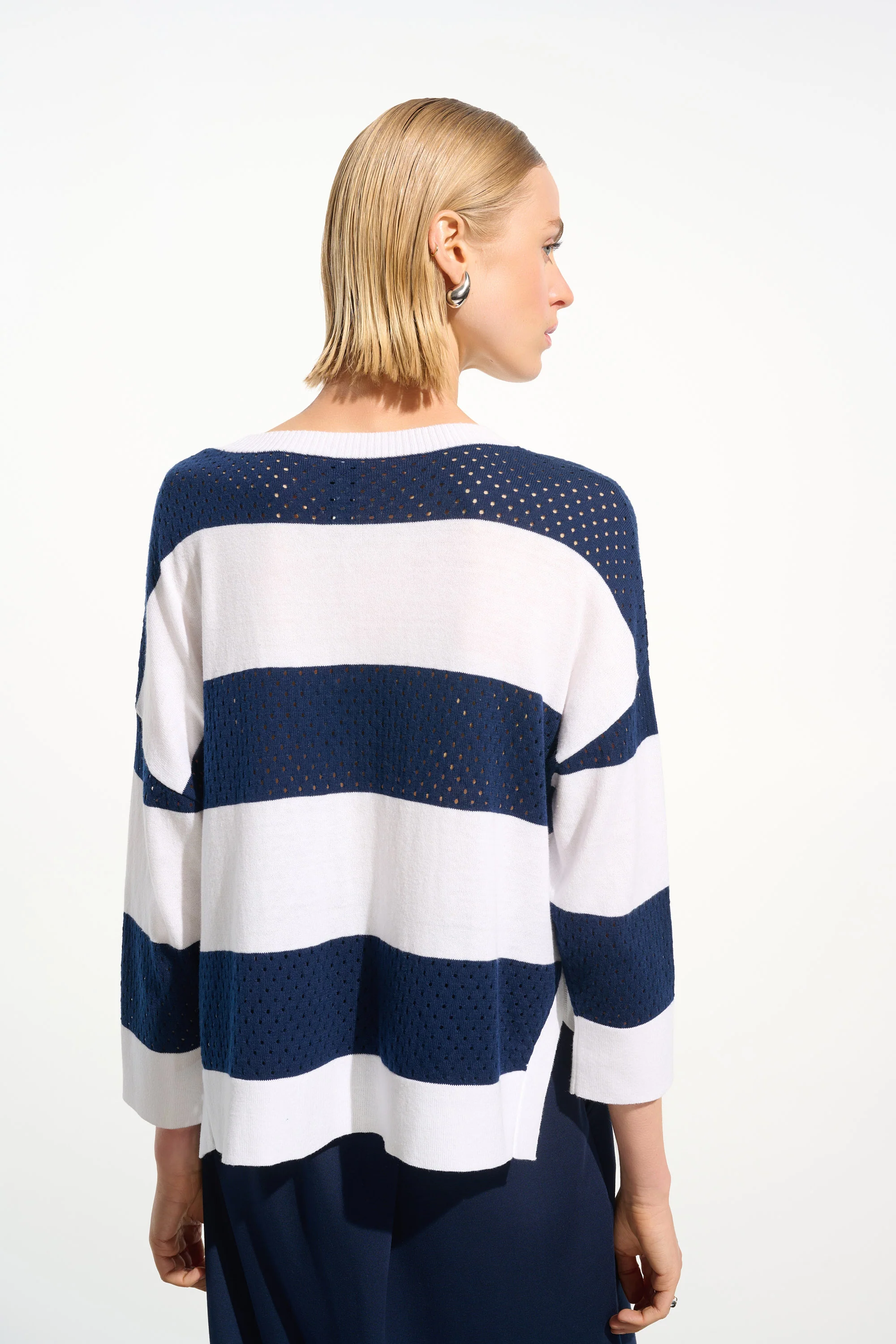 Joseph Ribkoff-261635-3680-Top-Vanilla/Indigo - Image 5