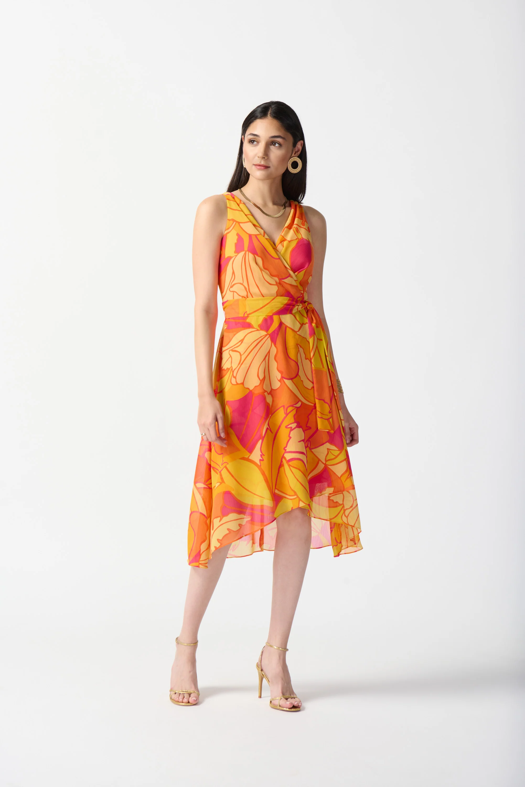 Joseph Ribkoff -242015-Dress-Pink/Multi - Image 2