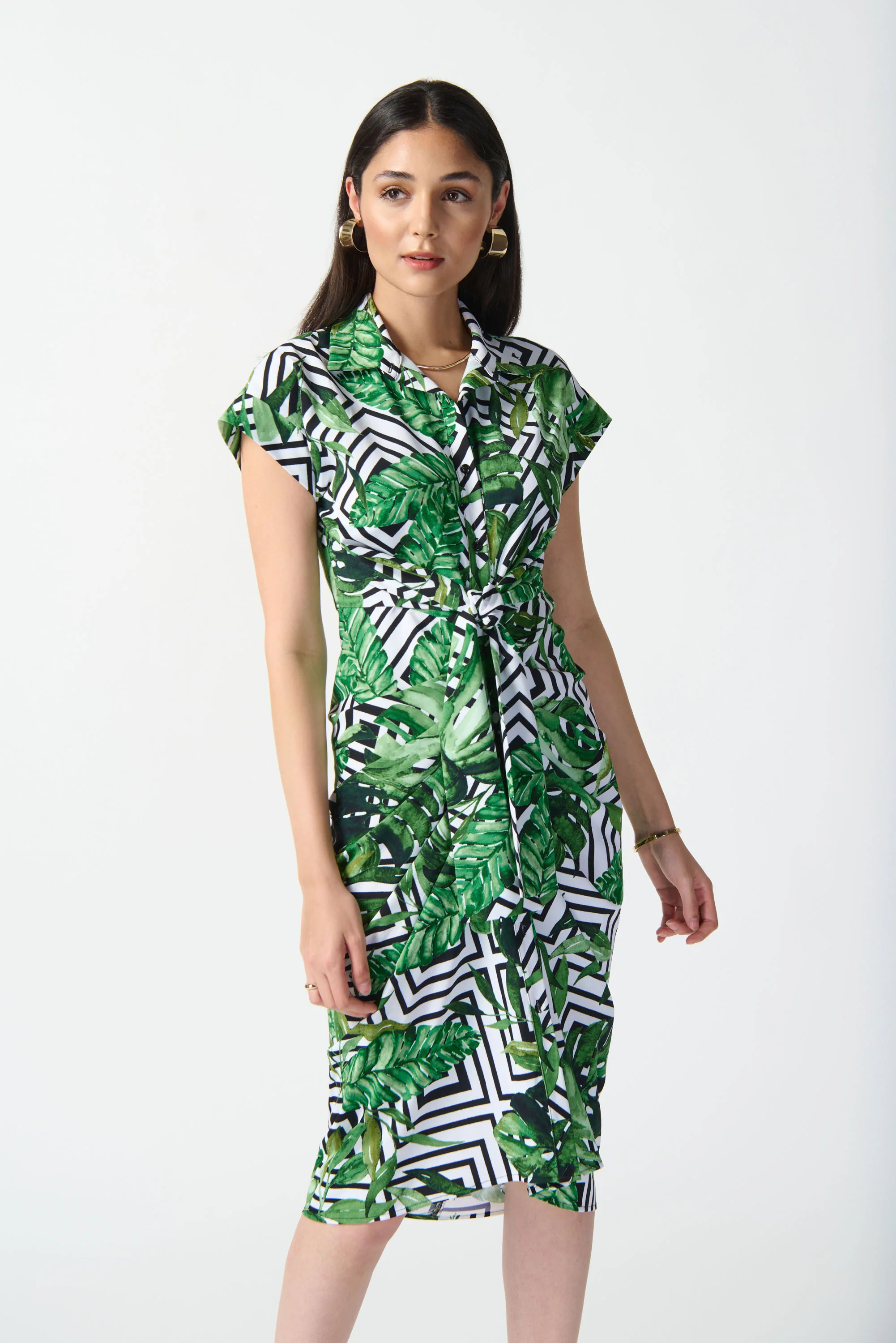 Joseph Ribkoff -242033-Dress-Vanilla/Multi - Image 2